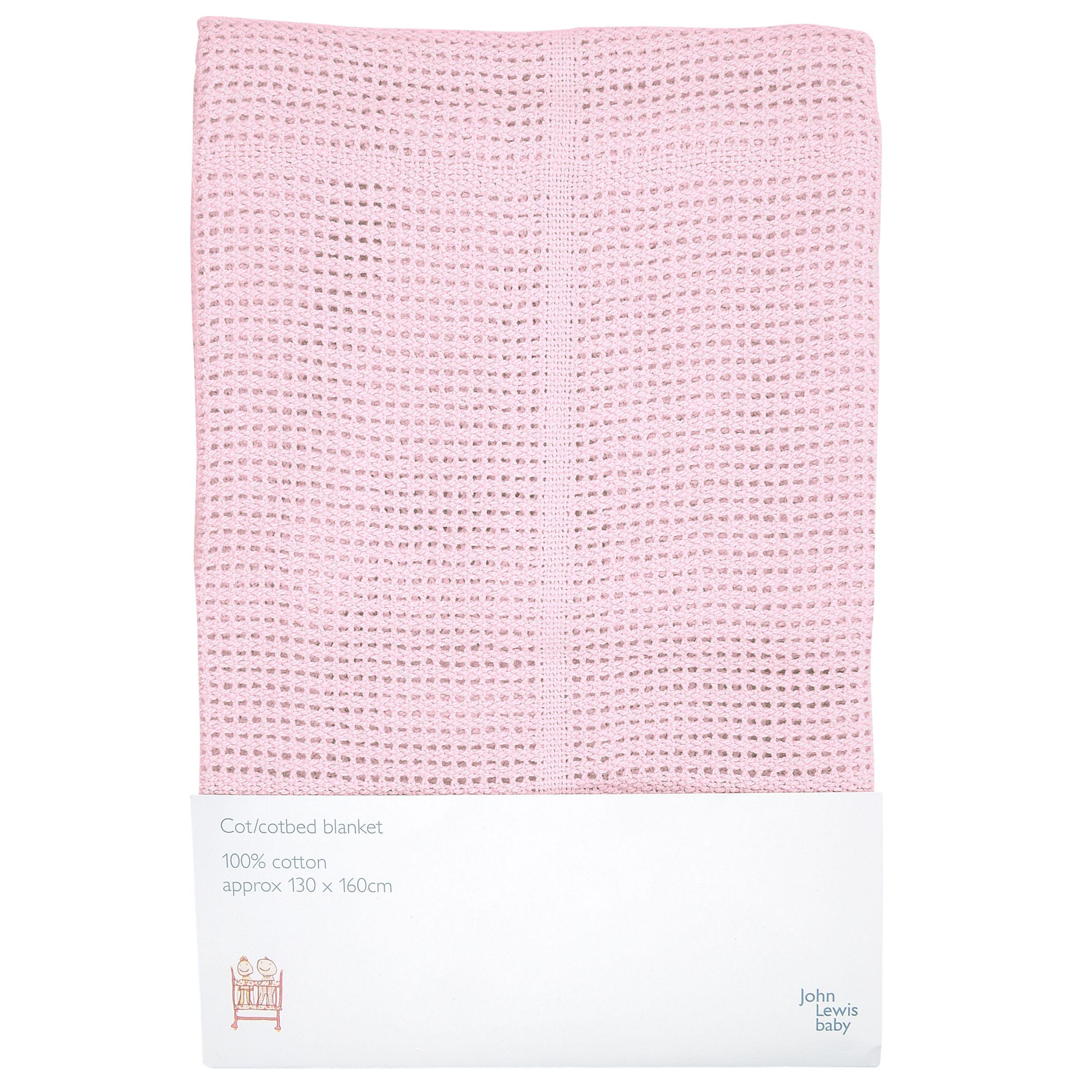 John Lewis Cellular CotCotbed Blanket Pink