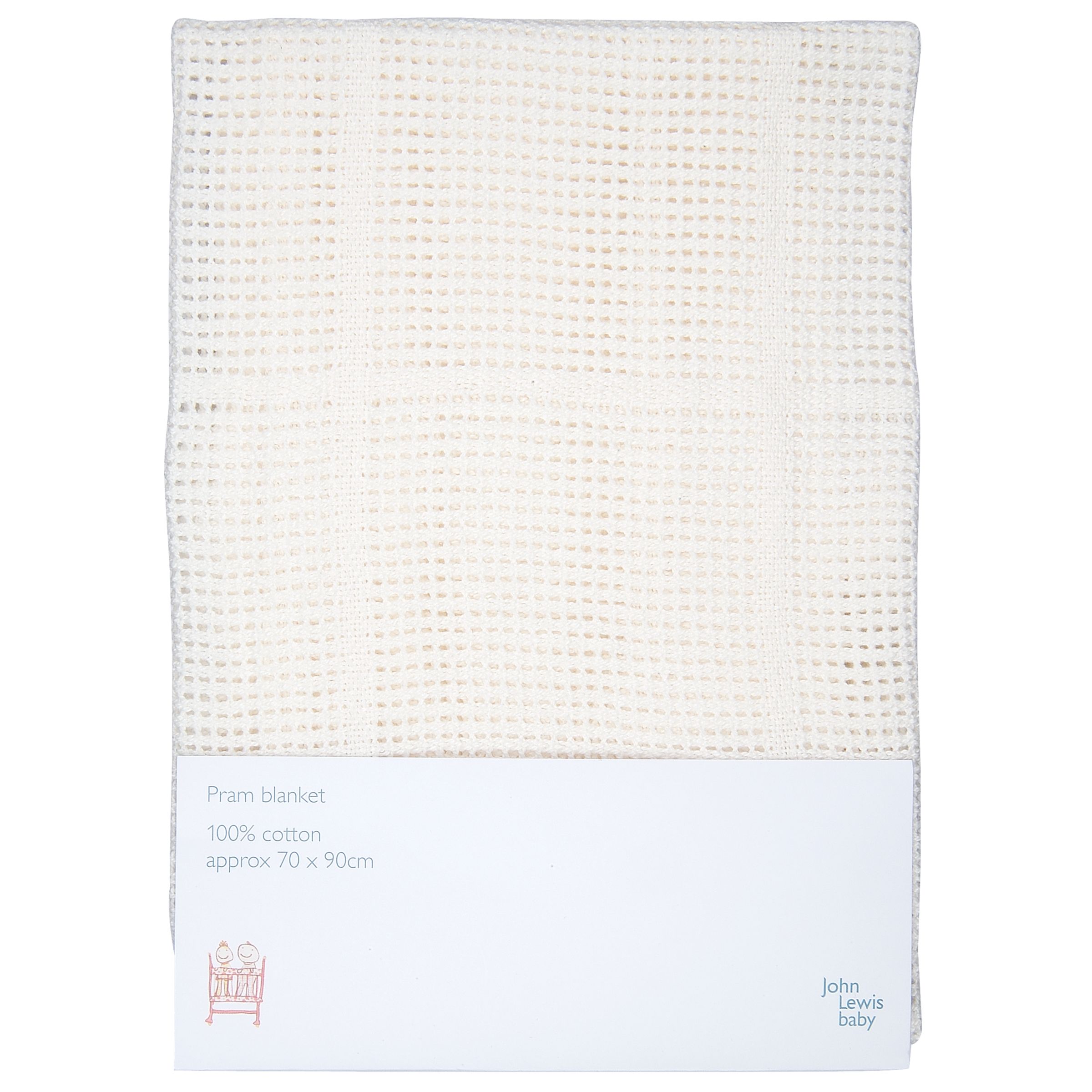 Cellular Pram Blanket, Cream