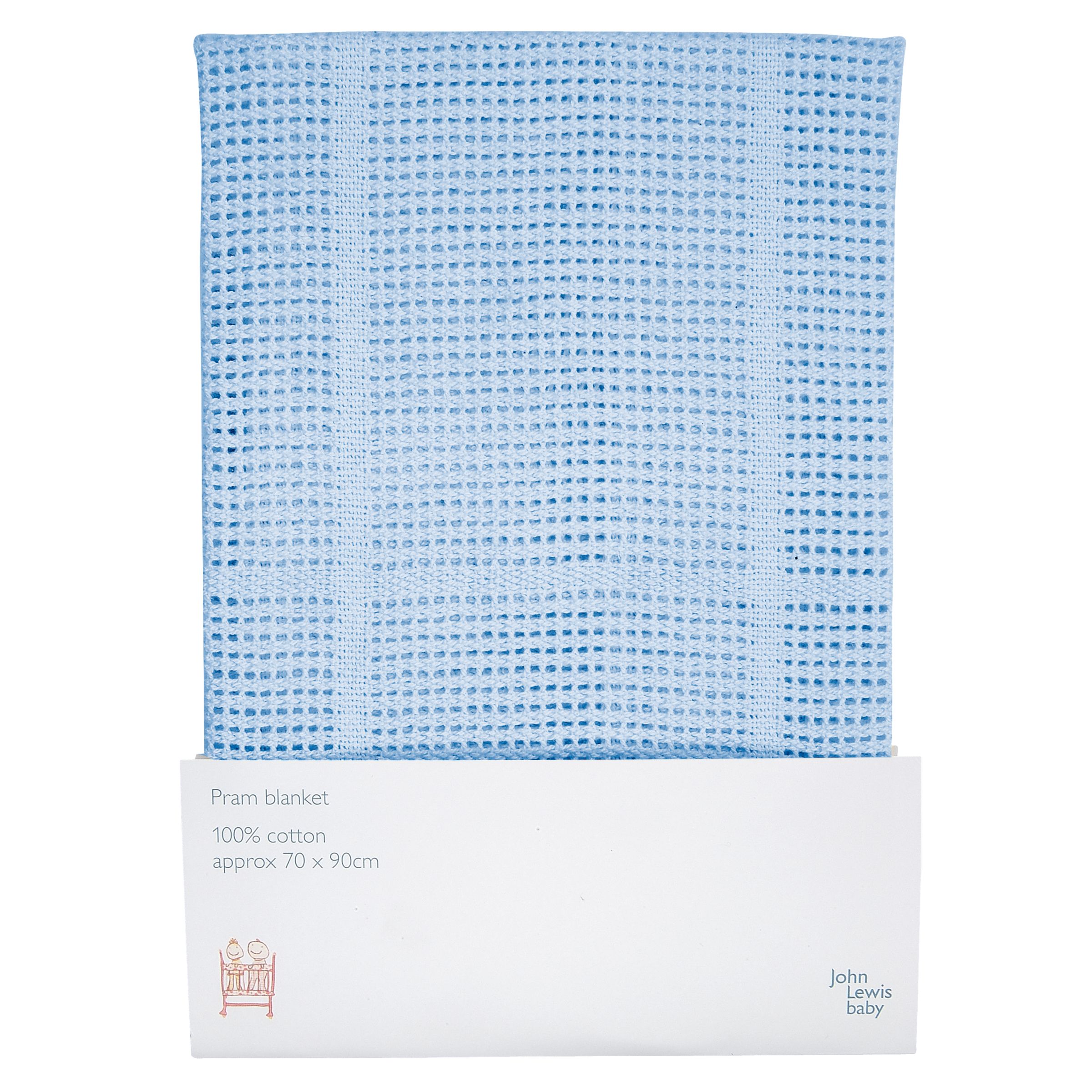 John Lewis Cellular Pram Blanket Sky Blue