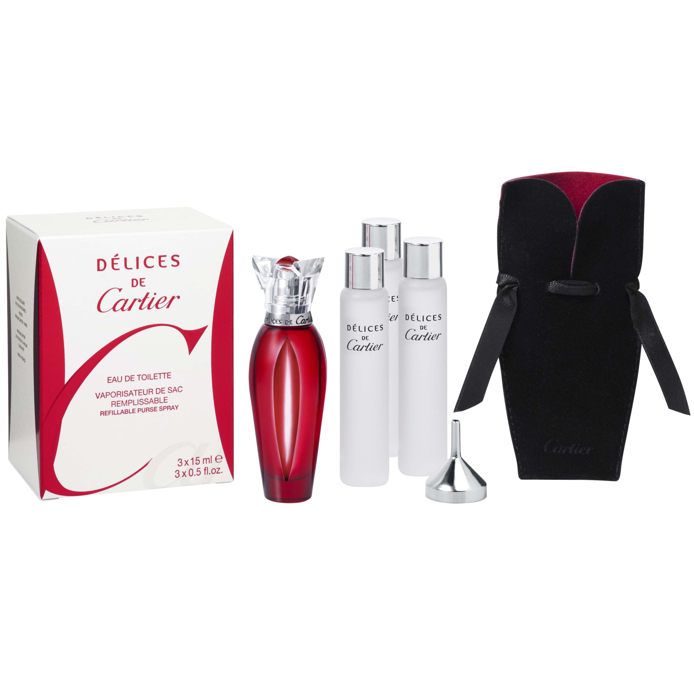 Cartier Delices de Cartier Refill Purse Sprays, 3x15ml