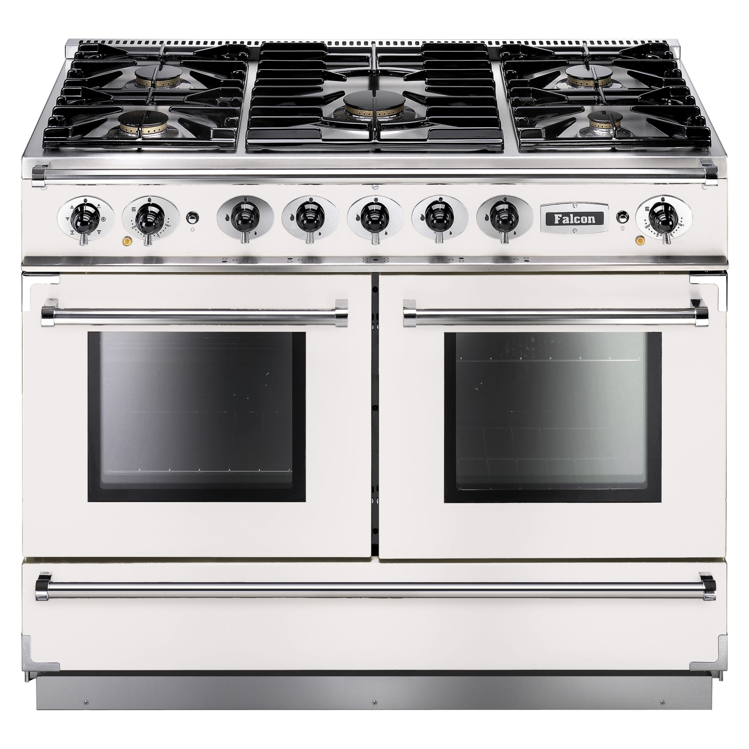 Falcon Continental 1092 DFWH/NM Dual Fuel Range Cooker, White at John Lewis
