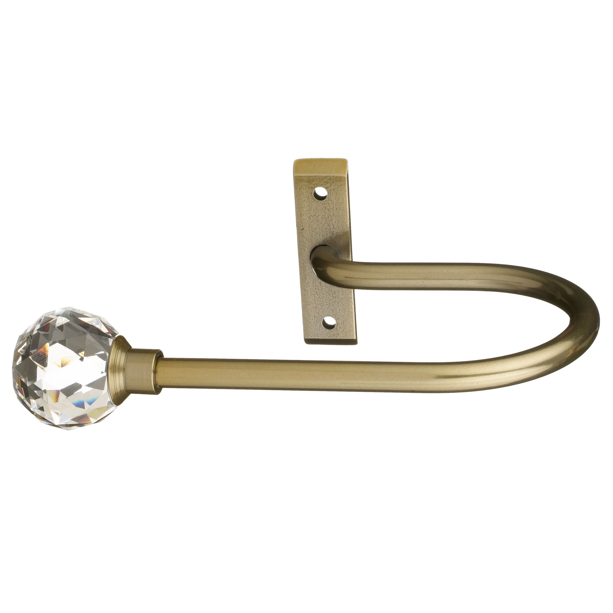 John Lewis Brass Tone Steel Crystal Ball Holdback