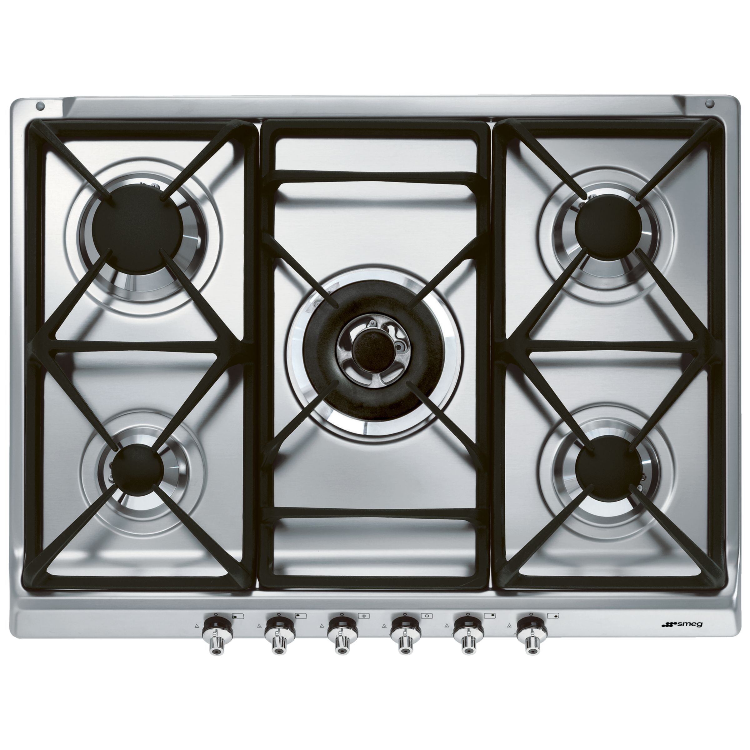 Smeg SE70SGH-5 Gas Hob, Stainless Steel at John Lewis