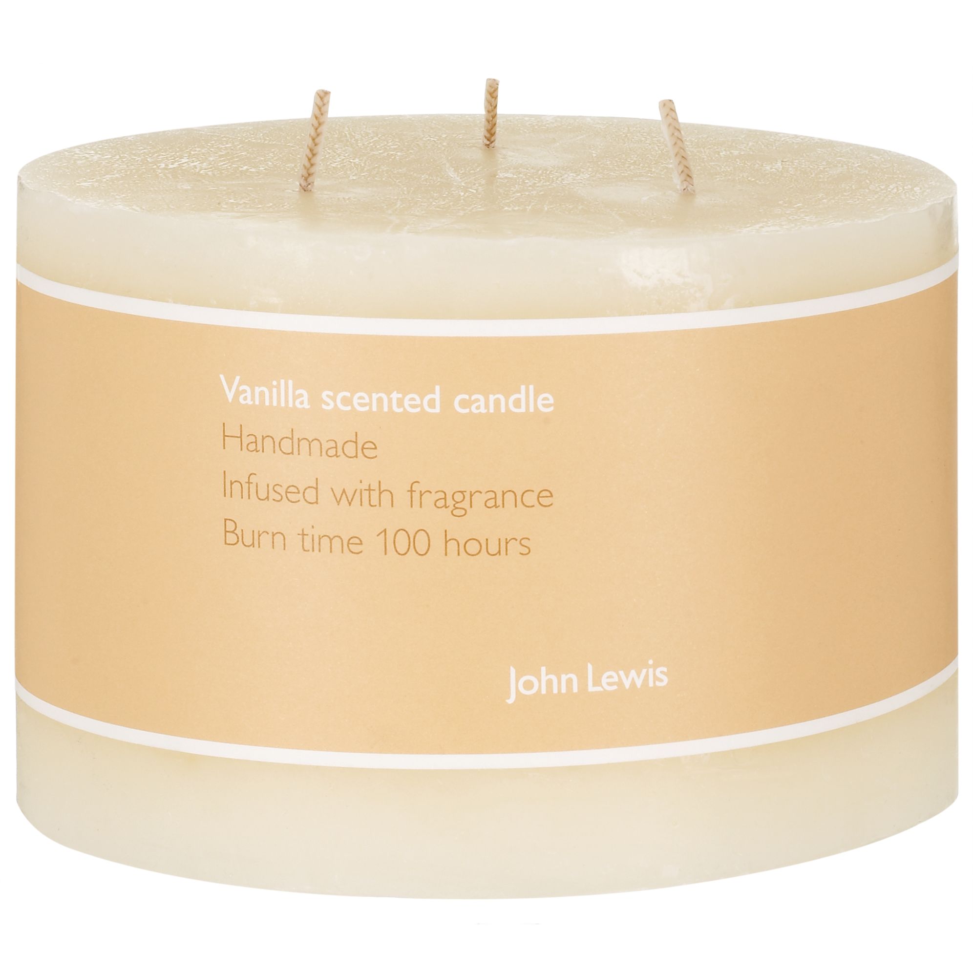 John Lewis 3 Wick Vanilla Scented Pillar Candle