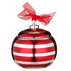 John Lewis Metallic Bauble Candle, Red/Platinum John Lewis Metallic Bauble Candle, Red/Platinum