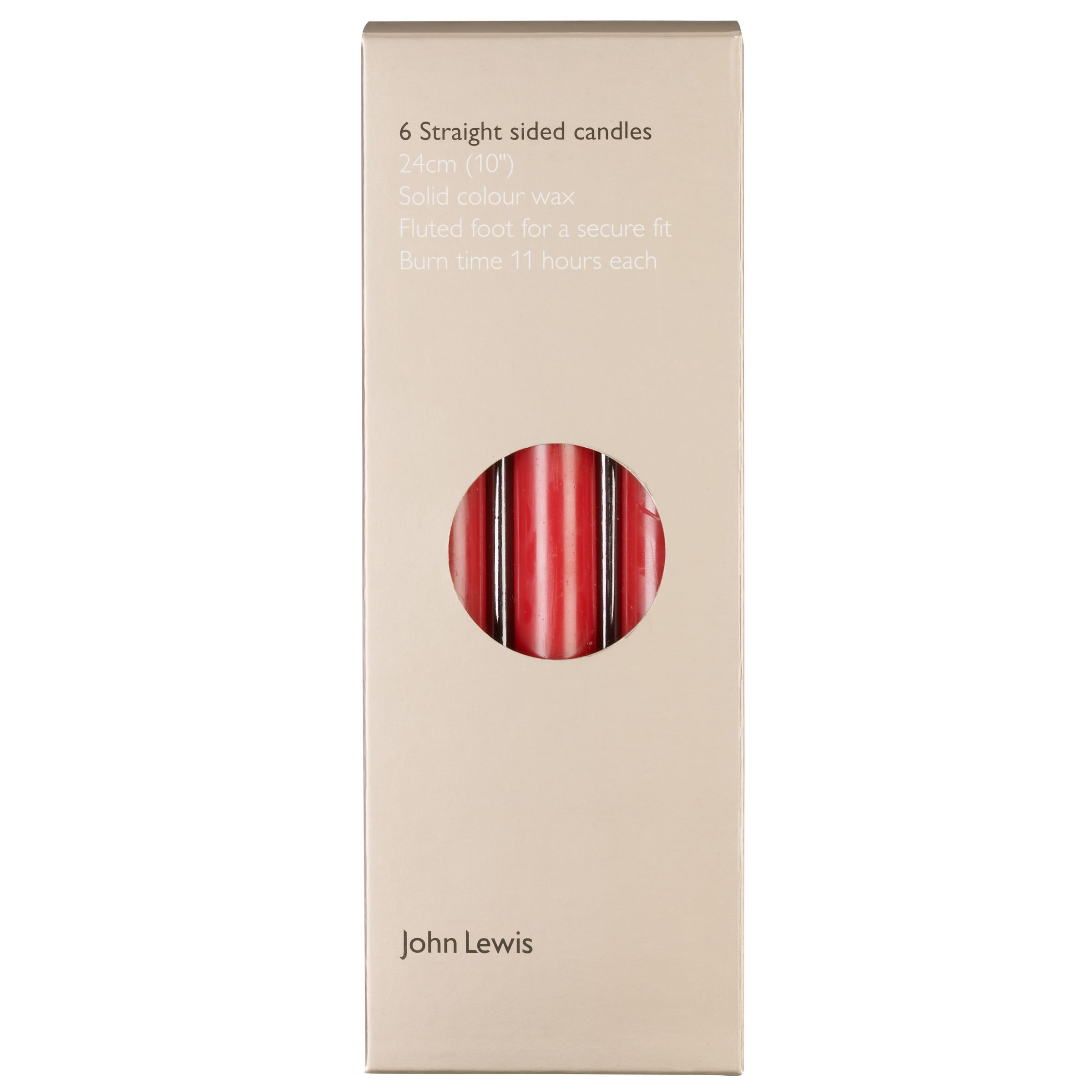 John Lewis Candles Red Pack of 6