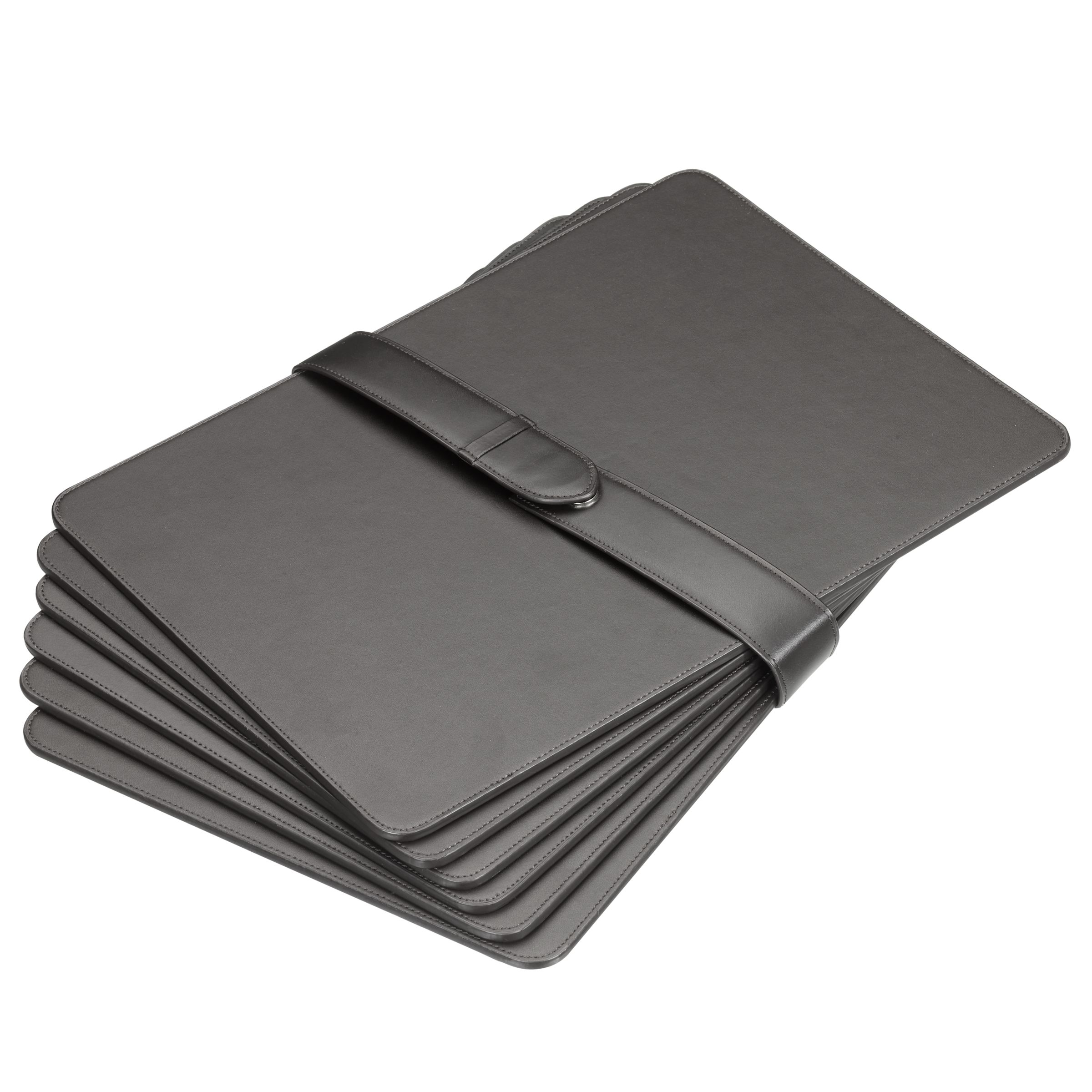 Leather Placemats Black Set of 6