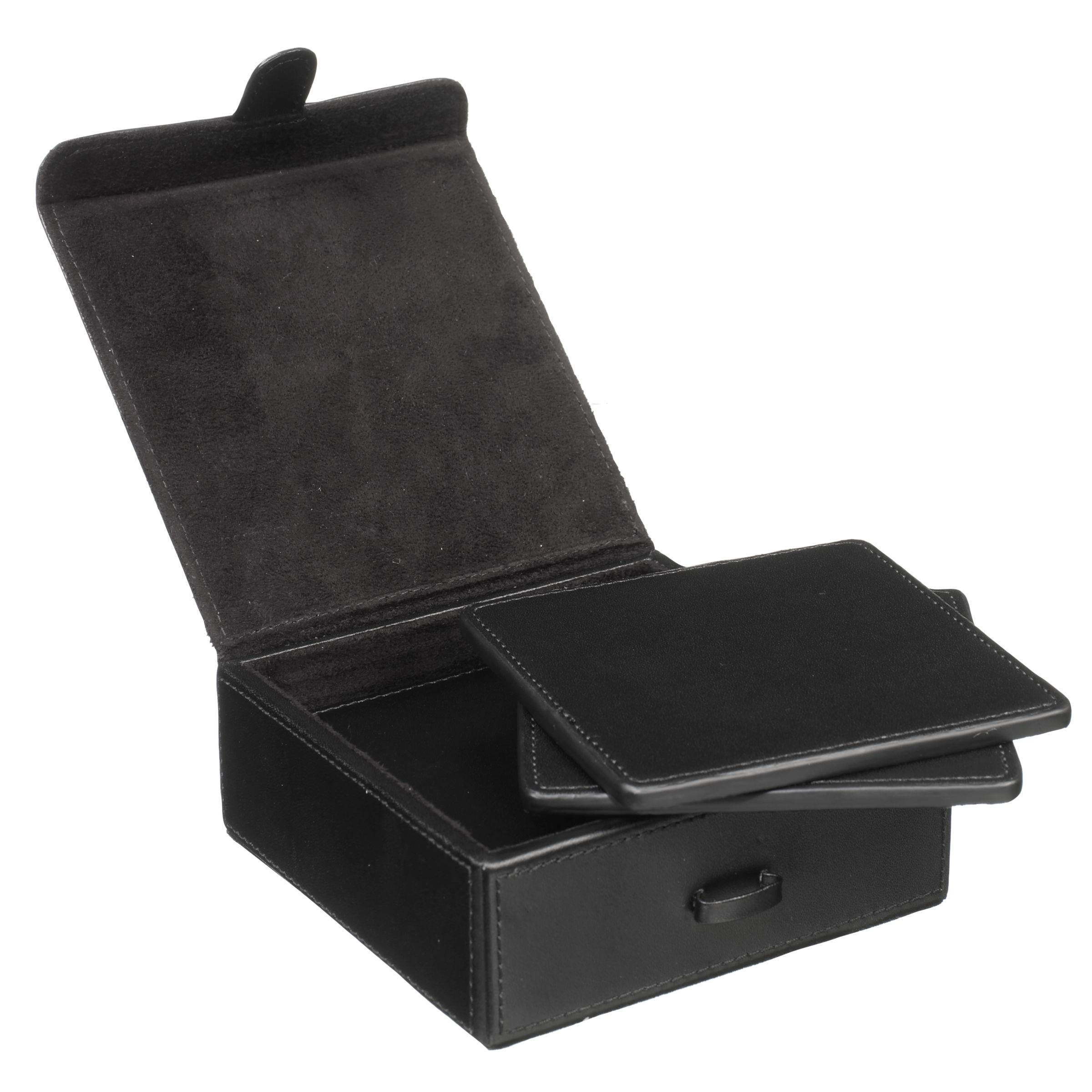 Leather Coasters Black Set of 6