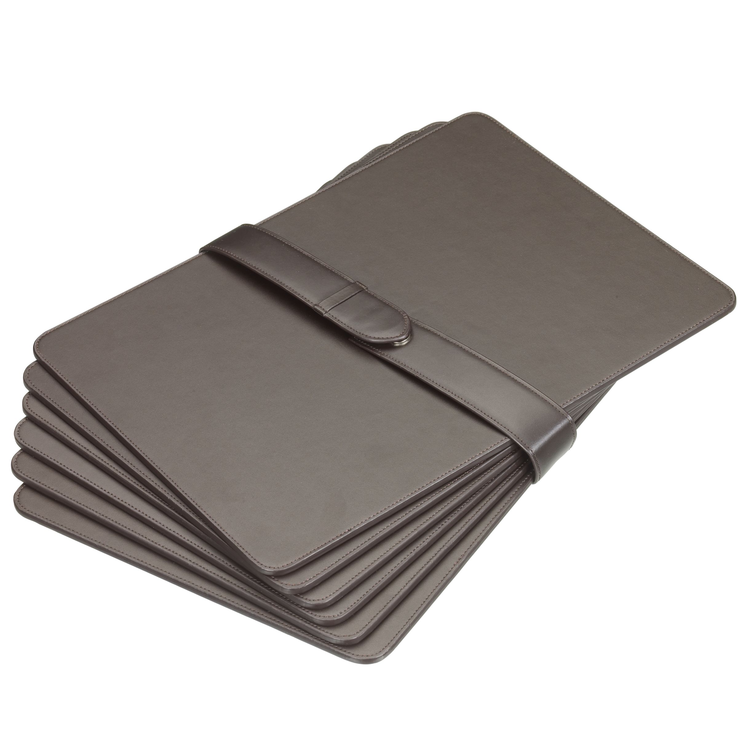 John Lewis Leather Placemats Set of 6 Chocolate