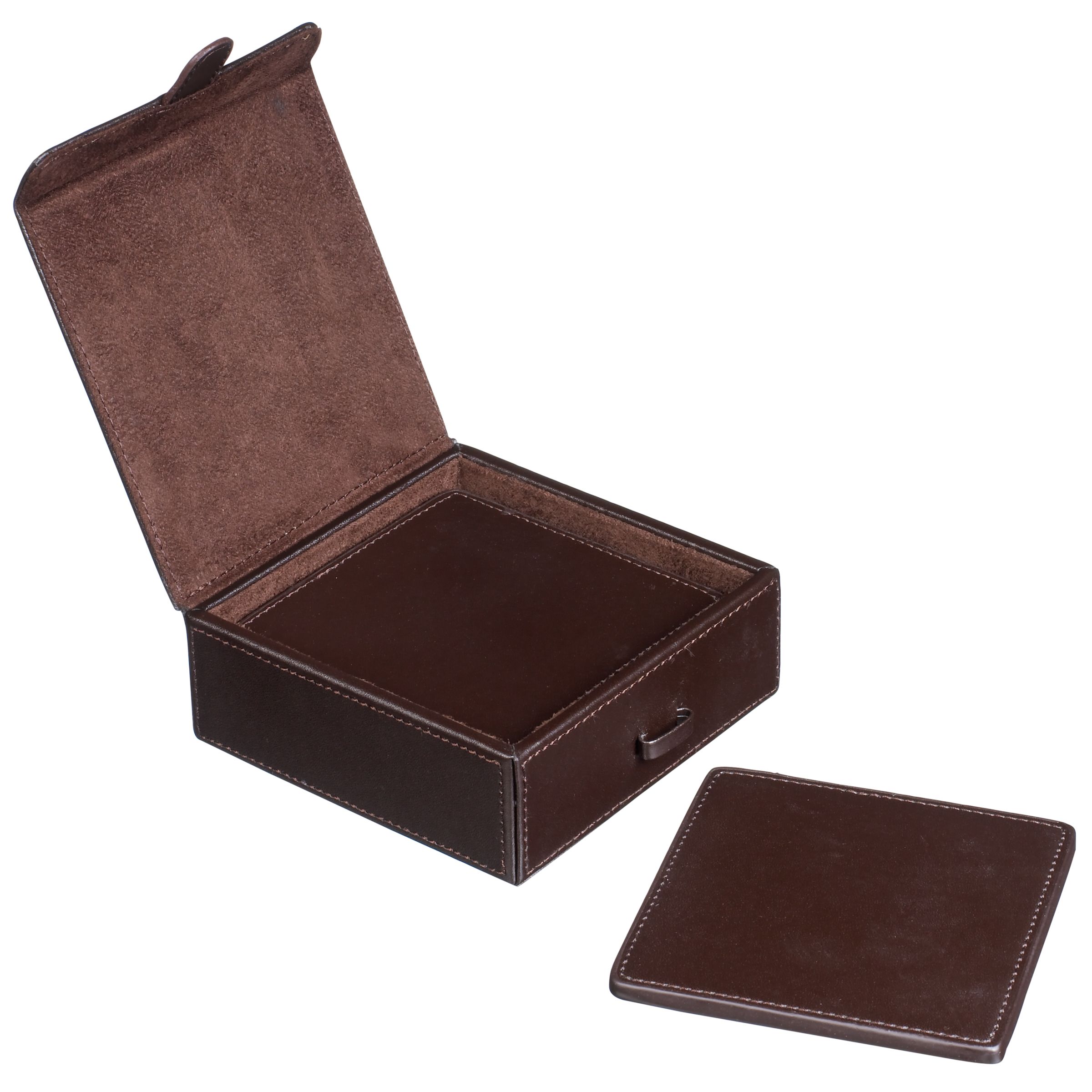 John Lewis Leather Coasters, Set of 6, Chocolate