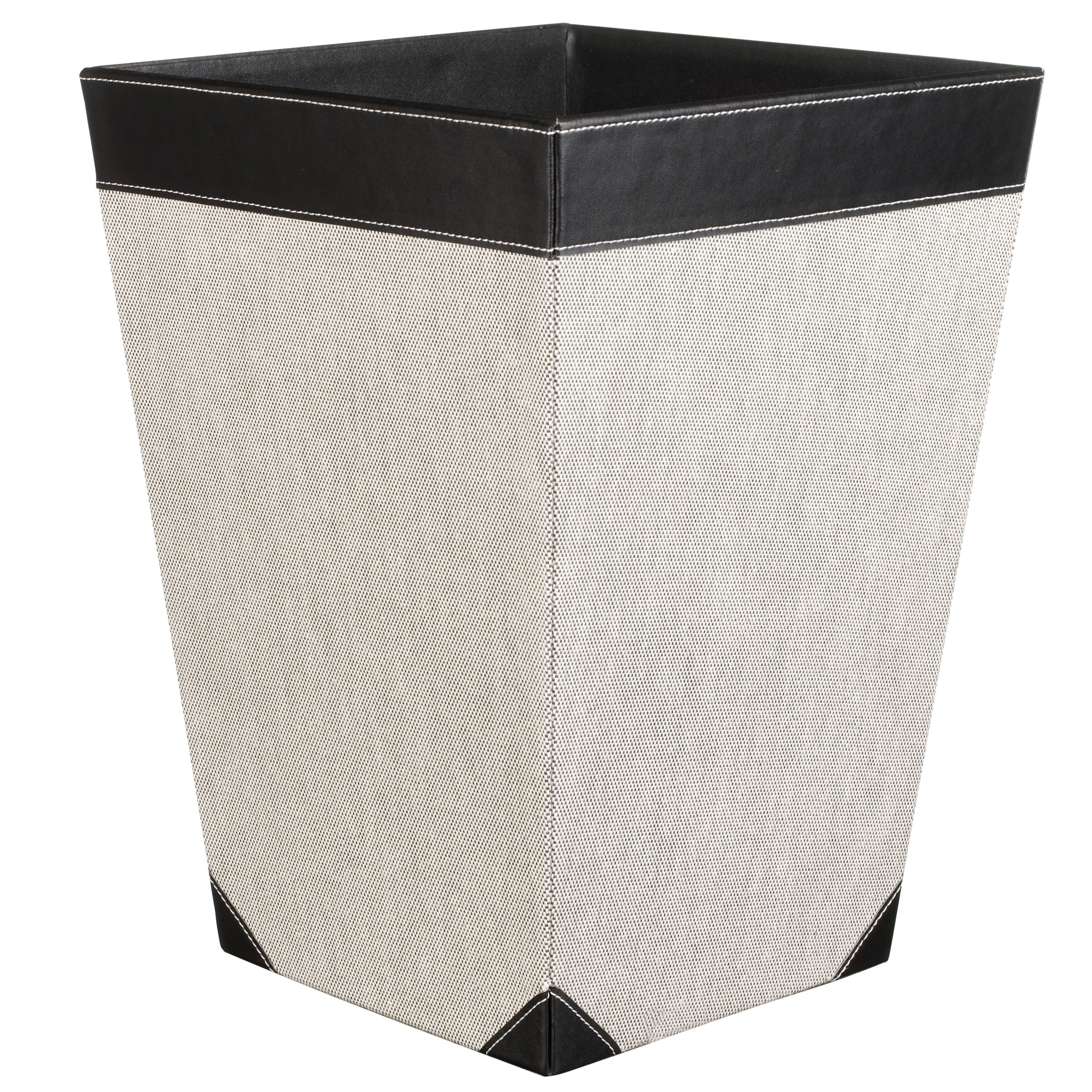 John Lewis Princeton Waste Bin, Black/White