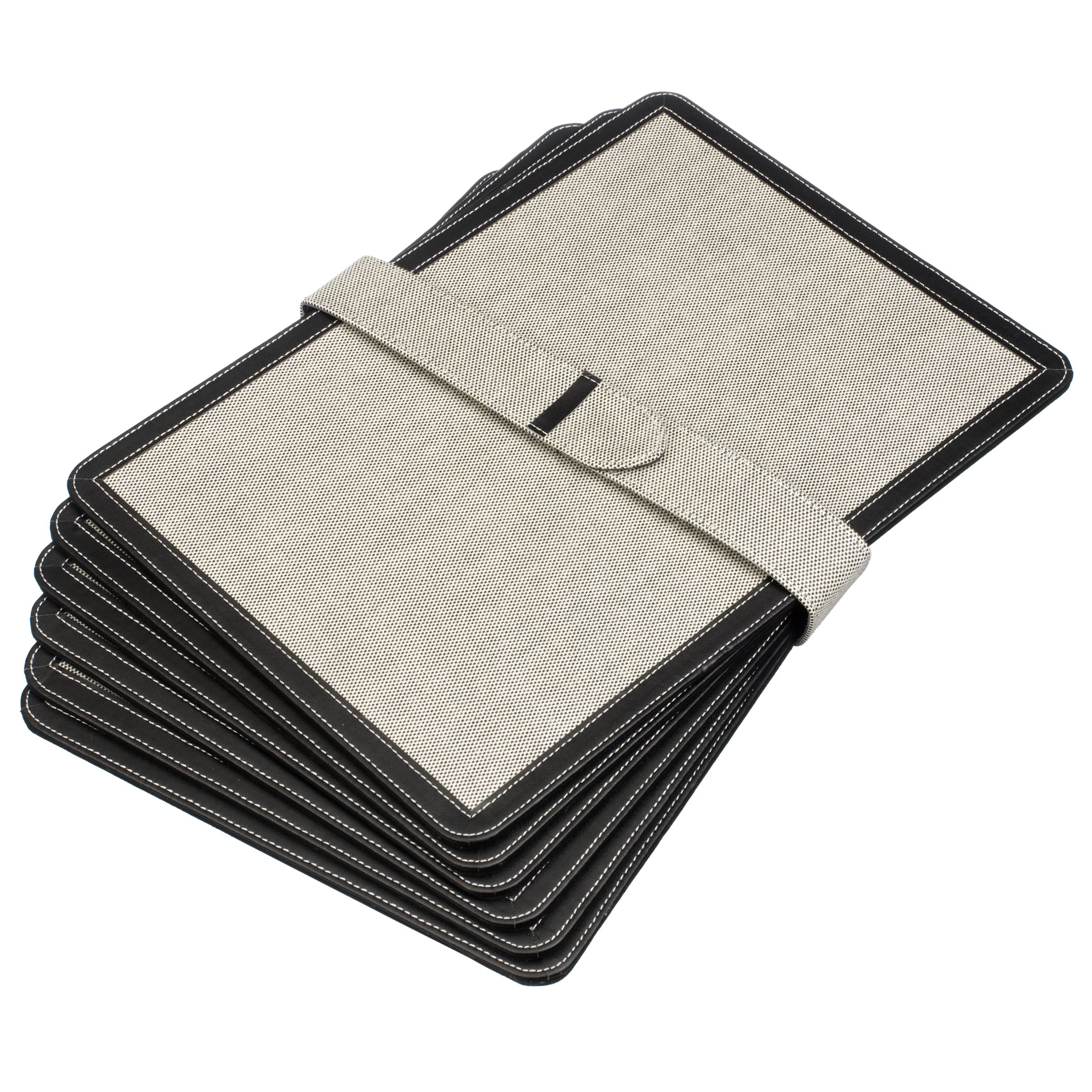 John Lewis Fabric Place Mats Set of 6 BlackWhite