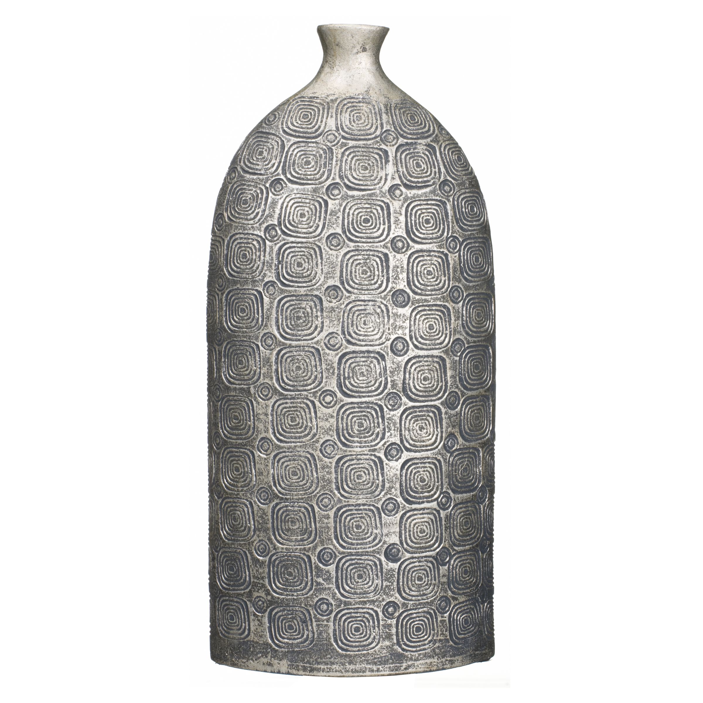 Silver Squares Vase H45cm