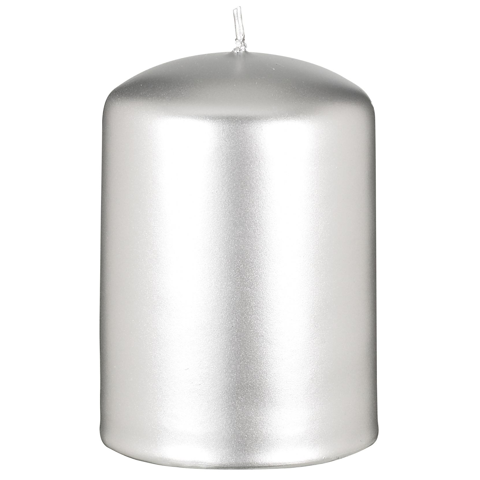 John Lewis Pillar Candle Metallic Silver 10cm