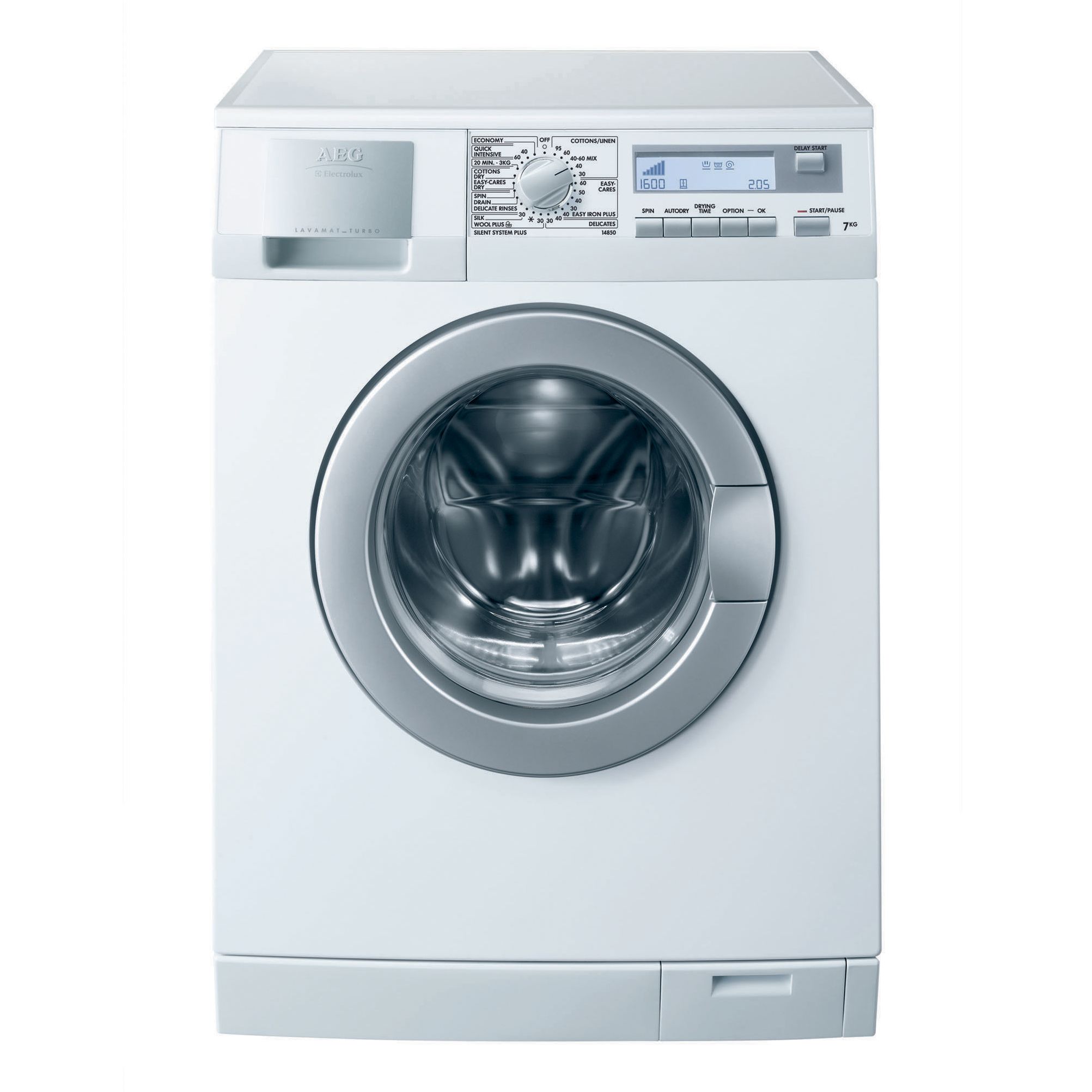 AEG L14850 Washer Dryer, White at John Lewis