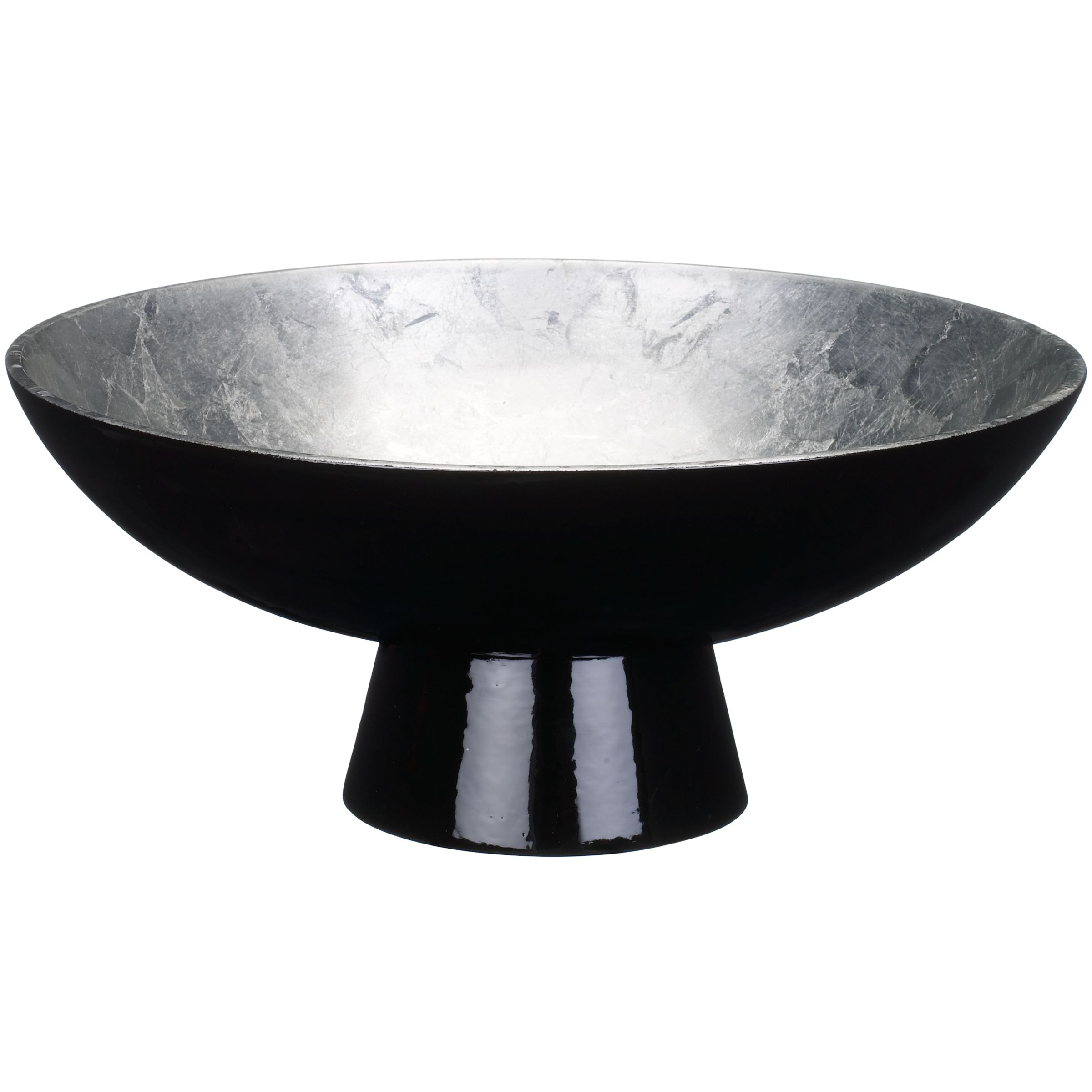 John Lewis Bamboo Collection Metallic Decorative Bowl, Silver