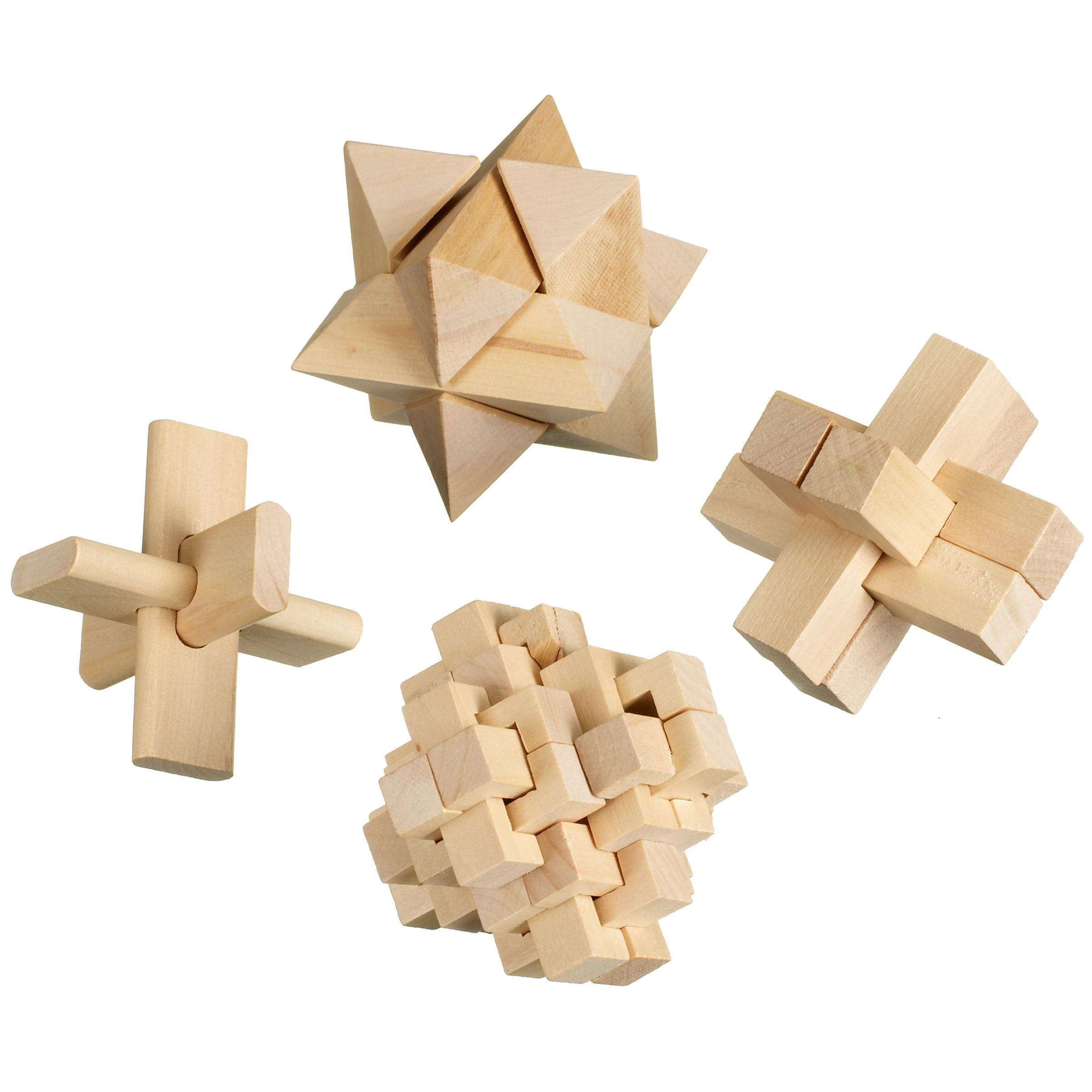 Wooden Puzzles, Set of 4