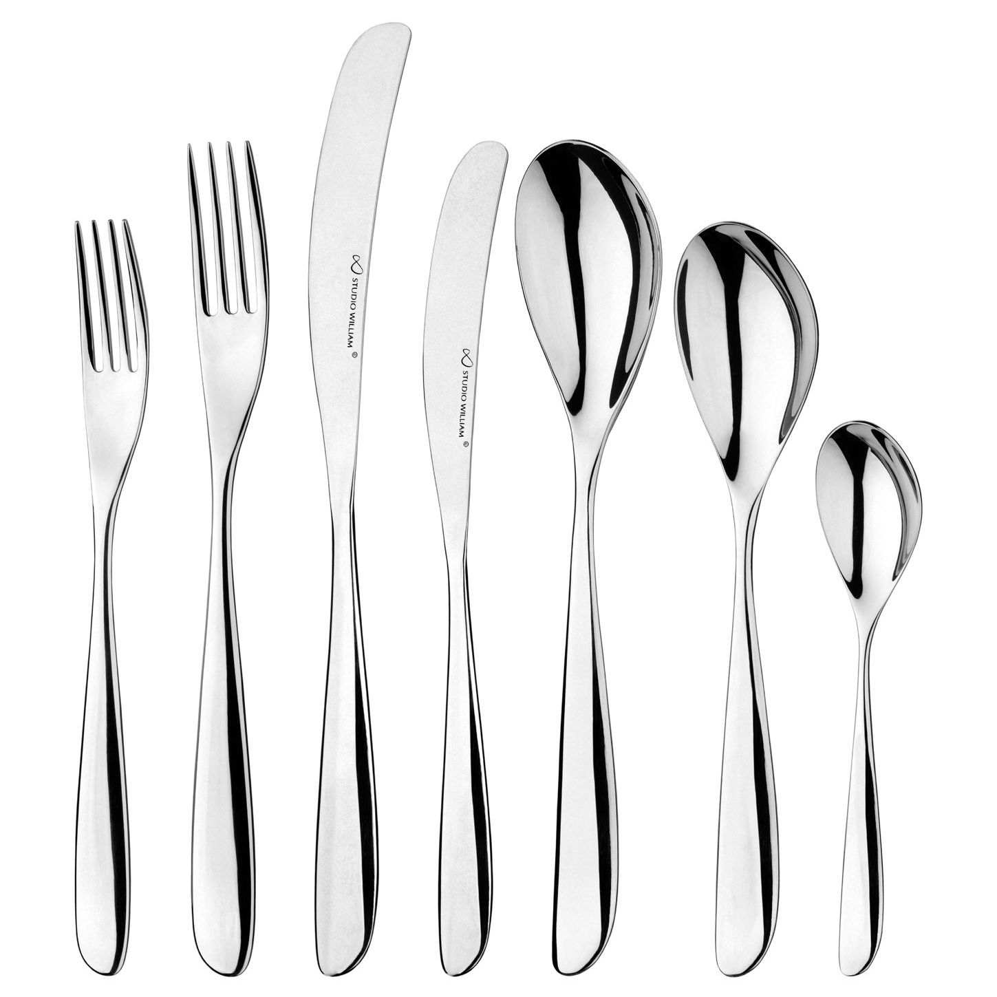 Studio William Olive Stainless Steel 42-Piece Cutlery Set at John Lewis