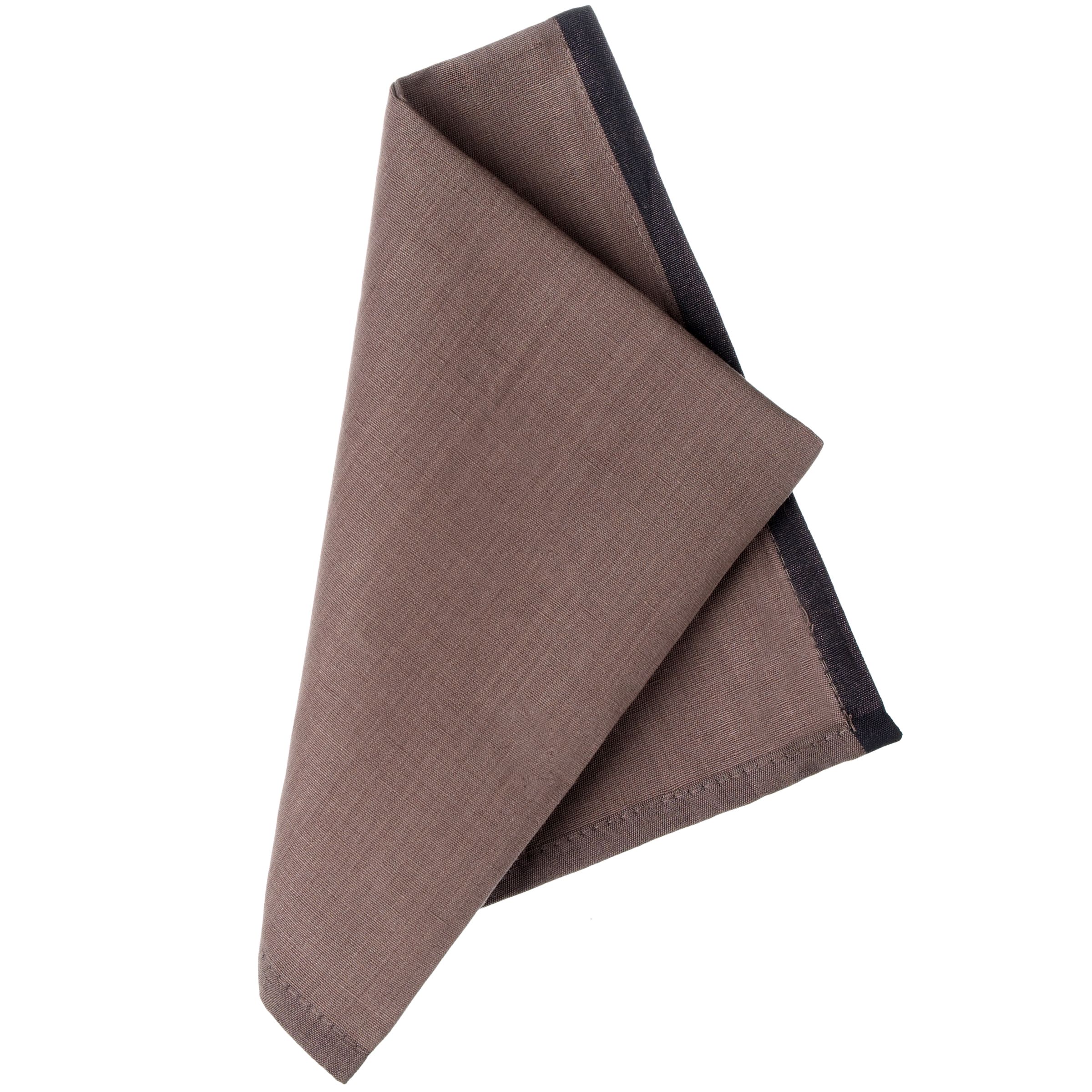 John Lewis Linen Cotton Napkin Brown Black