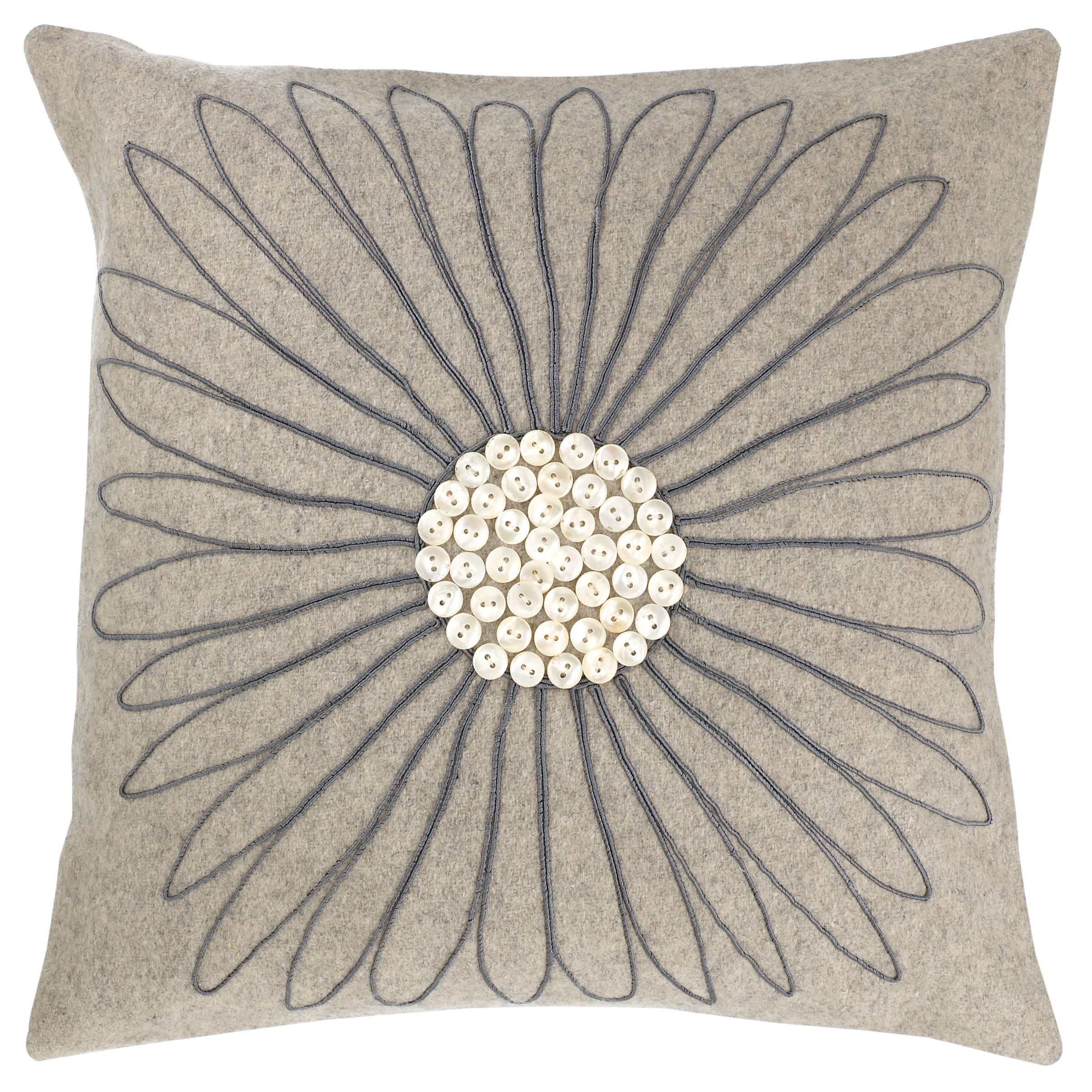 Felt Daisy Cushion Grey
