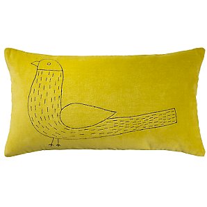John Lewis Becky Bird Cushion, Yellow, One size