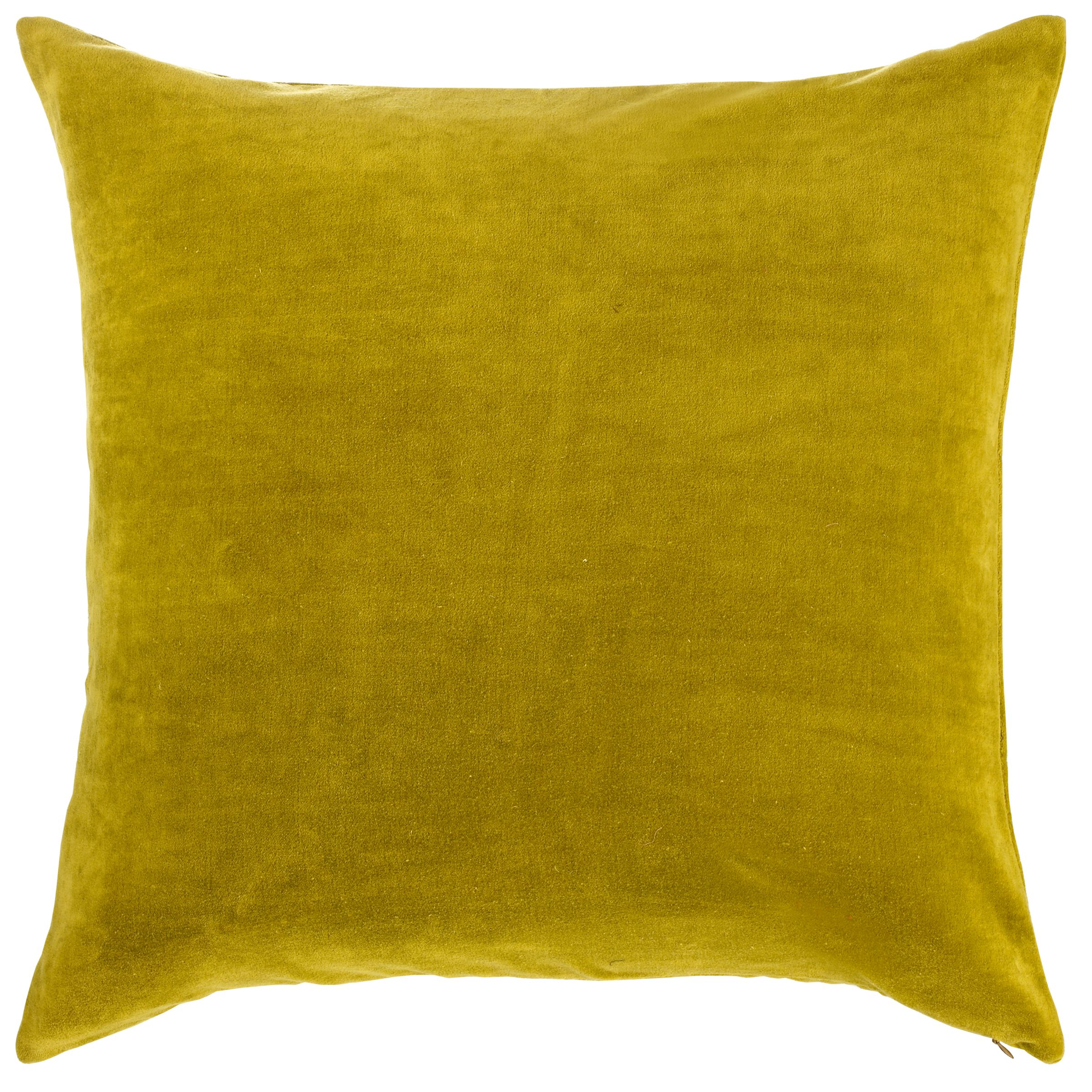 Unbranded Plain Velvet Cushion, Green