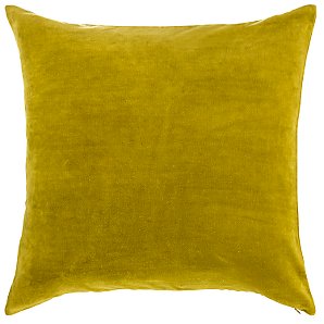 Unbranded Plain Velvet Cushion, Green
