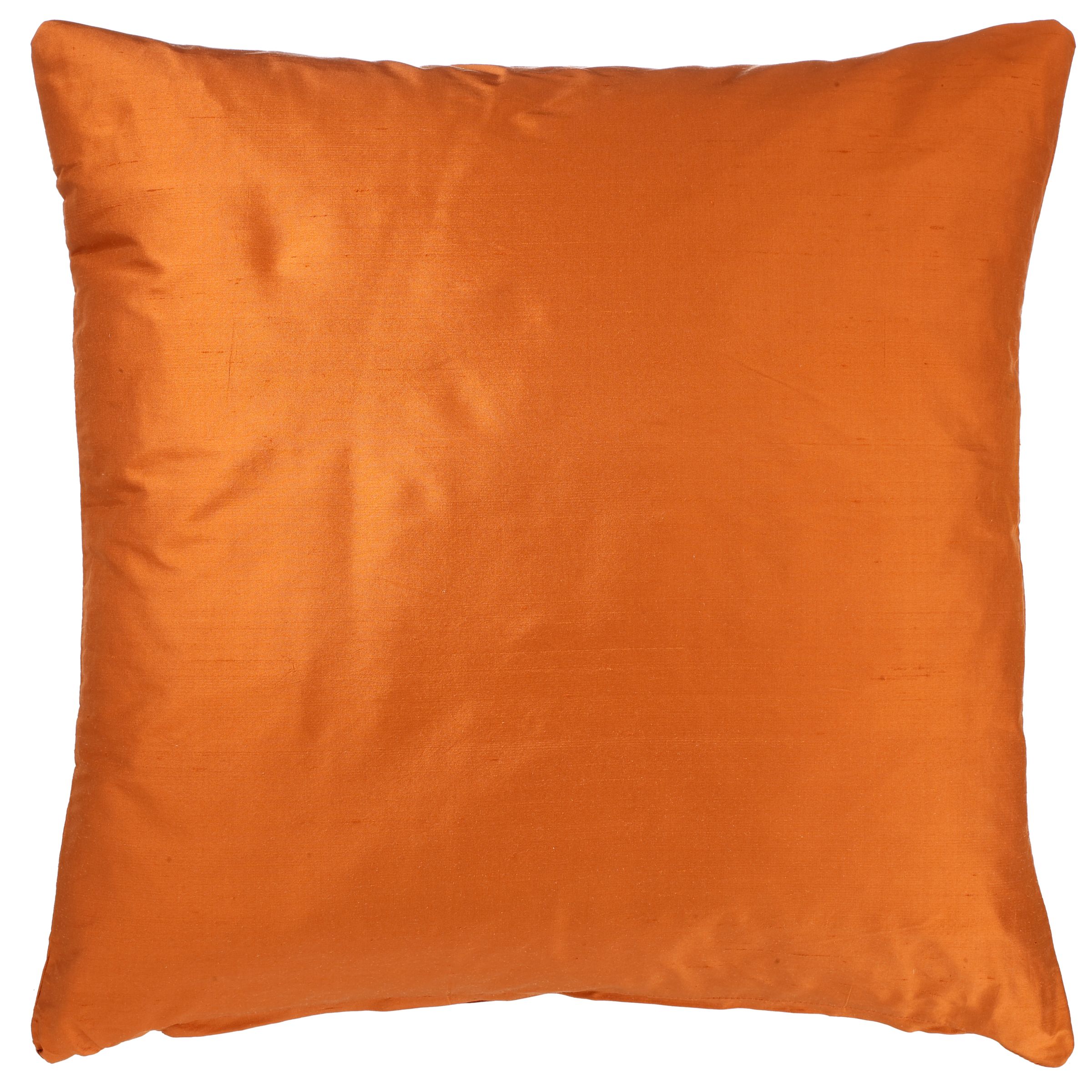 Knife Edge Silk Cushion, Carrot