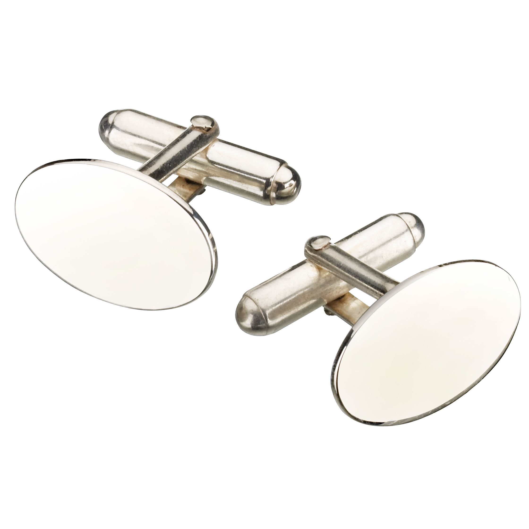 John Lewis Sterling Silver Oval Cufflinks