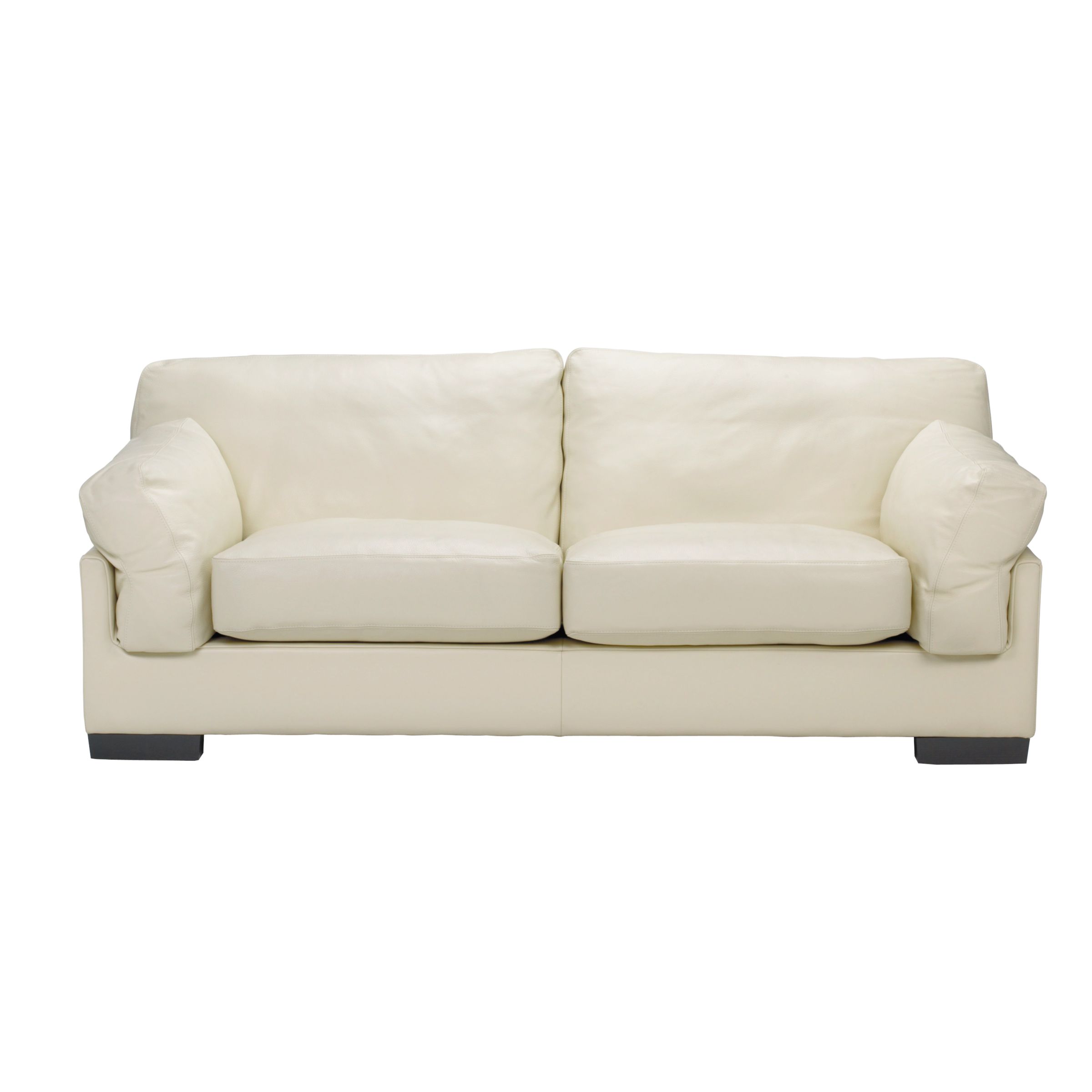 John Lewis Calanda Grand Leather Sofa, Cream at JohnLewis