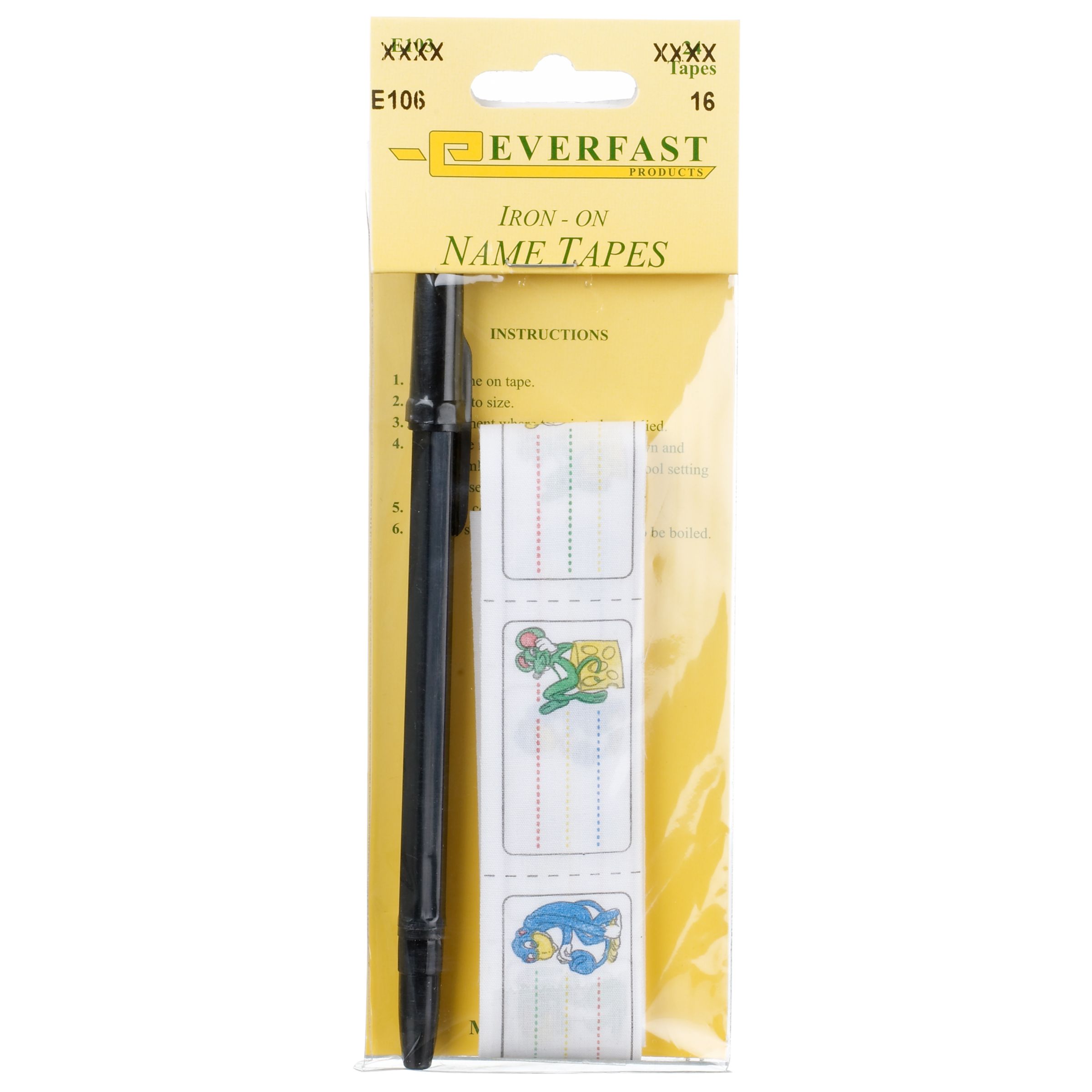 Cartoon Name Tape and Pen Kit