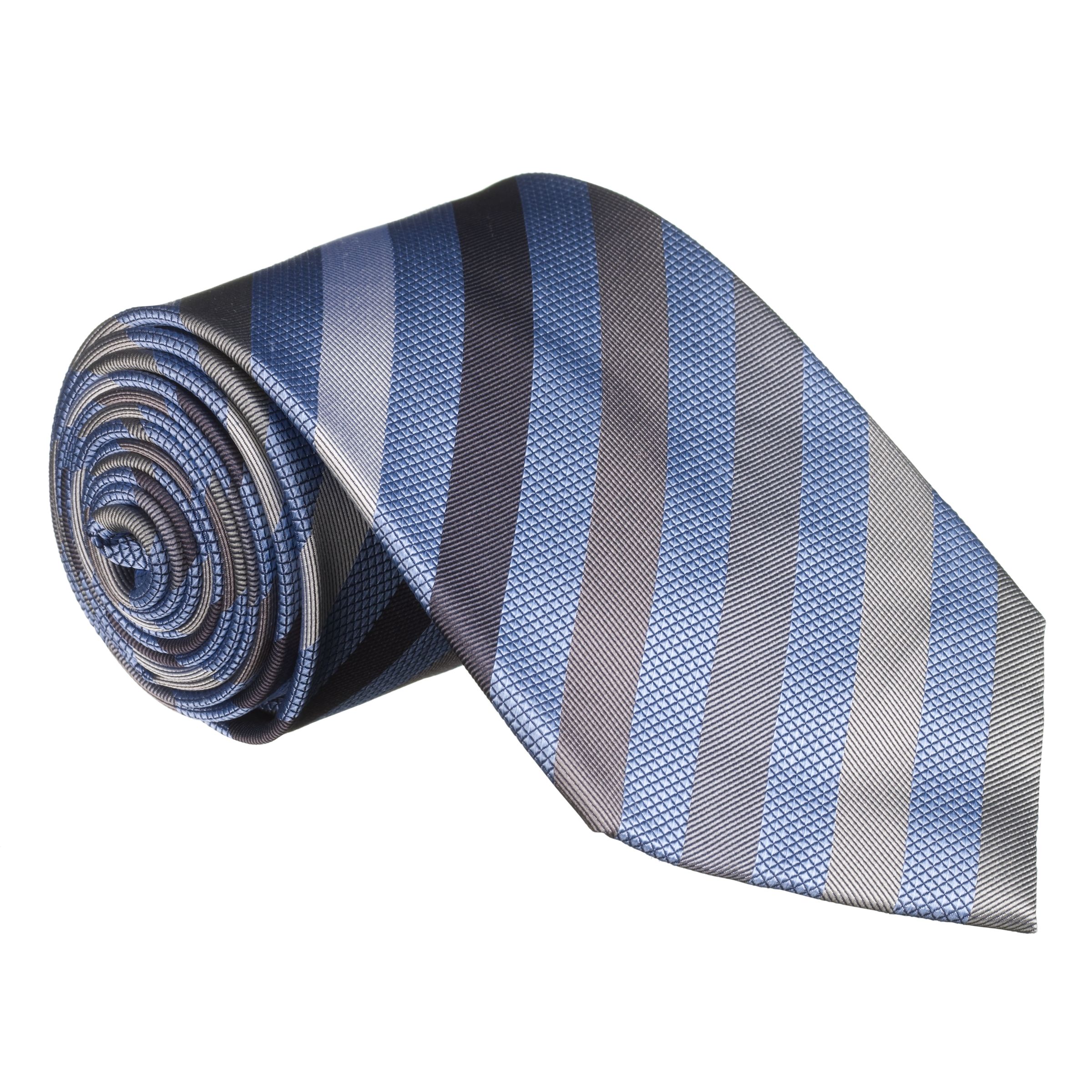 John Lewis Silk Stripe Tie, Blue