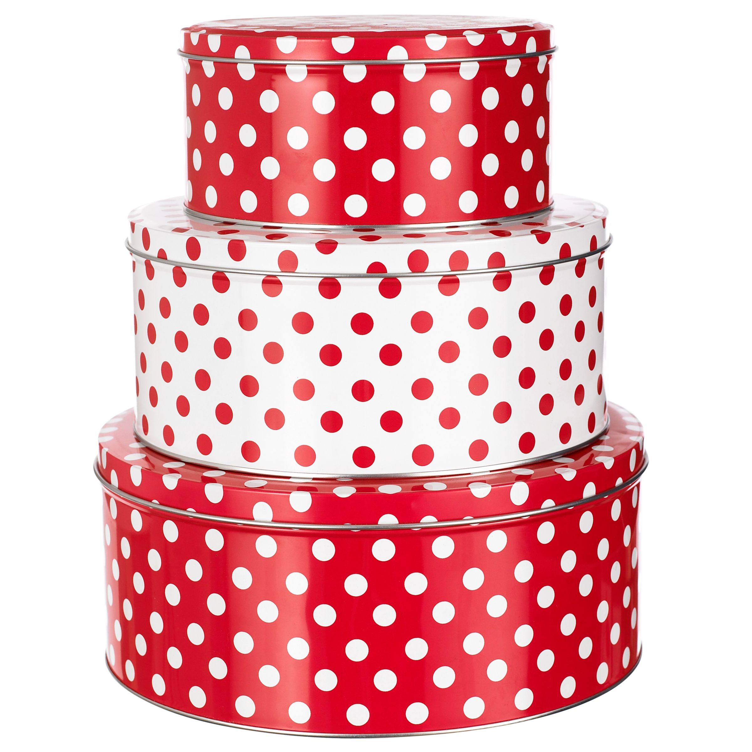 John Lewis Spots Tins Set of 3
