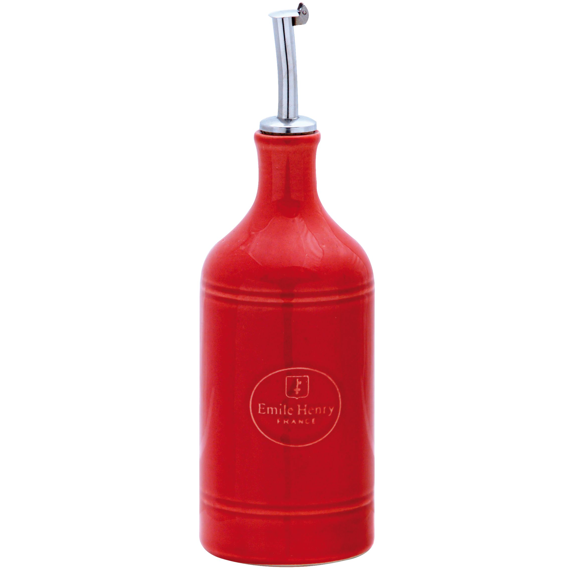 Emile Henry Ceramic Oil Bottle Red