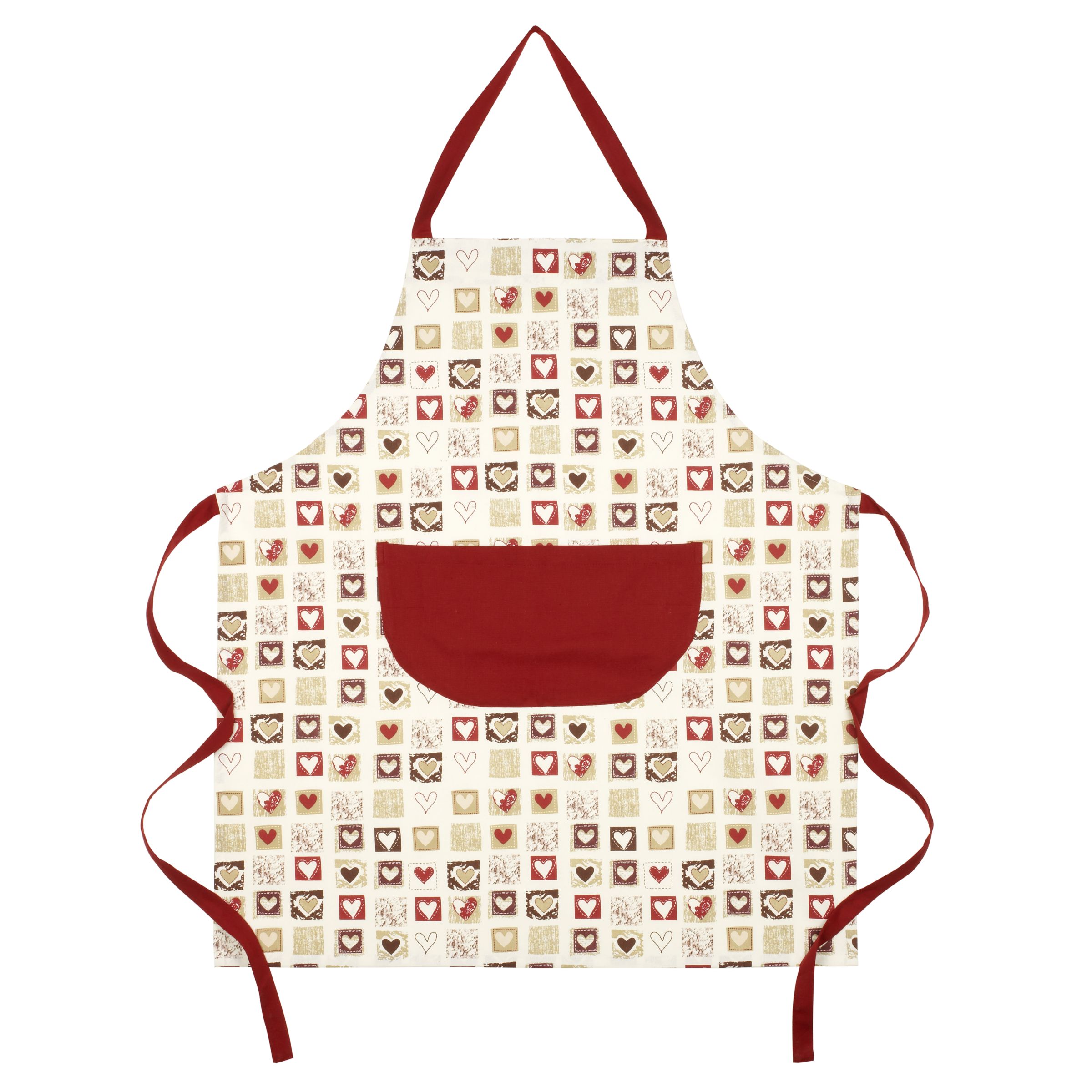 John Lewis Patchwork Hearts Apron