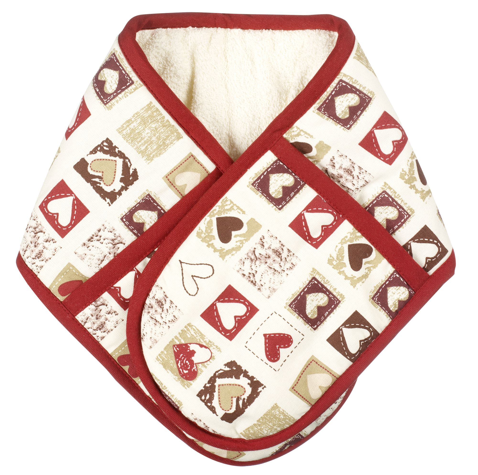 John Lewis Patchwork Hearts Double Oven Glove