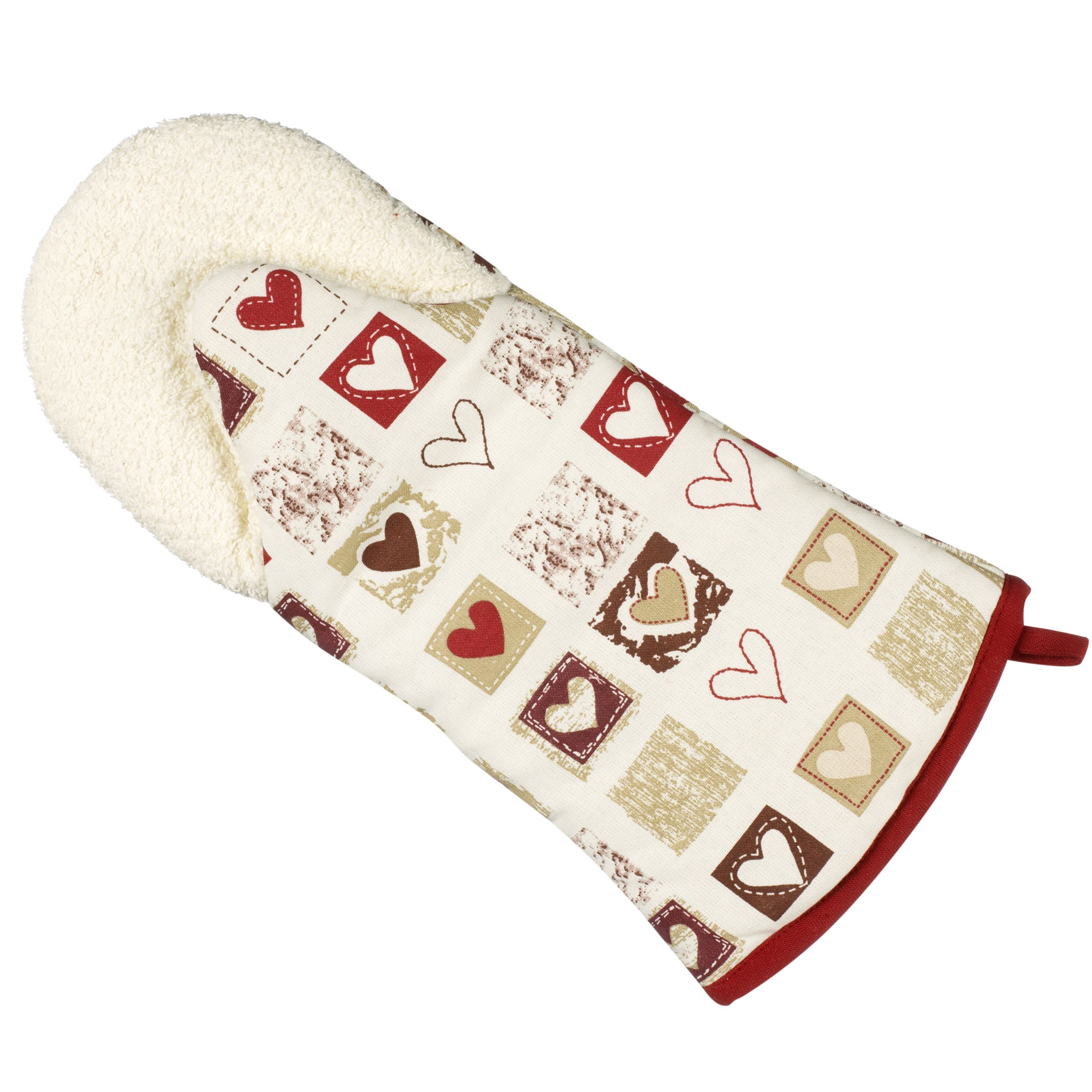 John Lewis Patchwork Hearts Oven Mitt