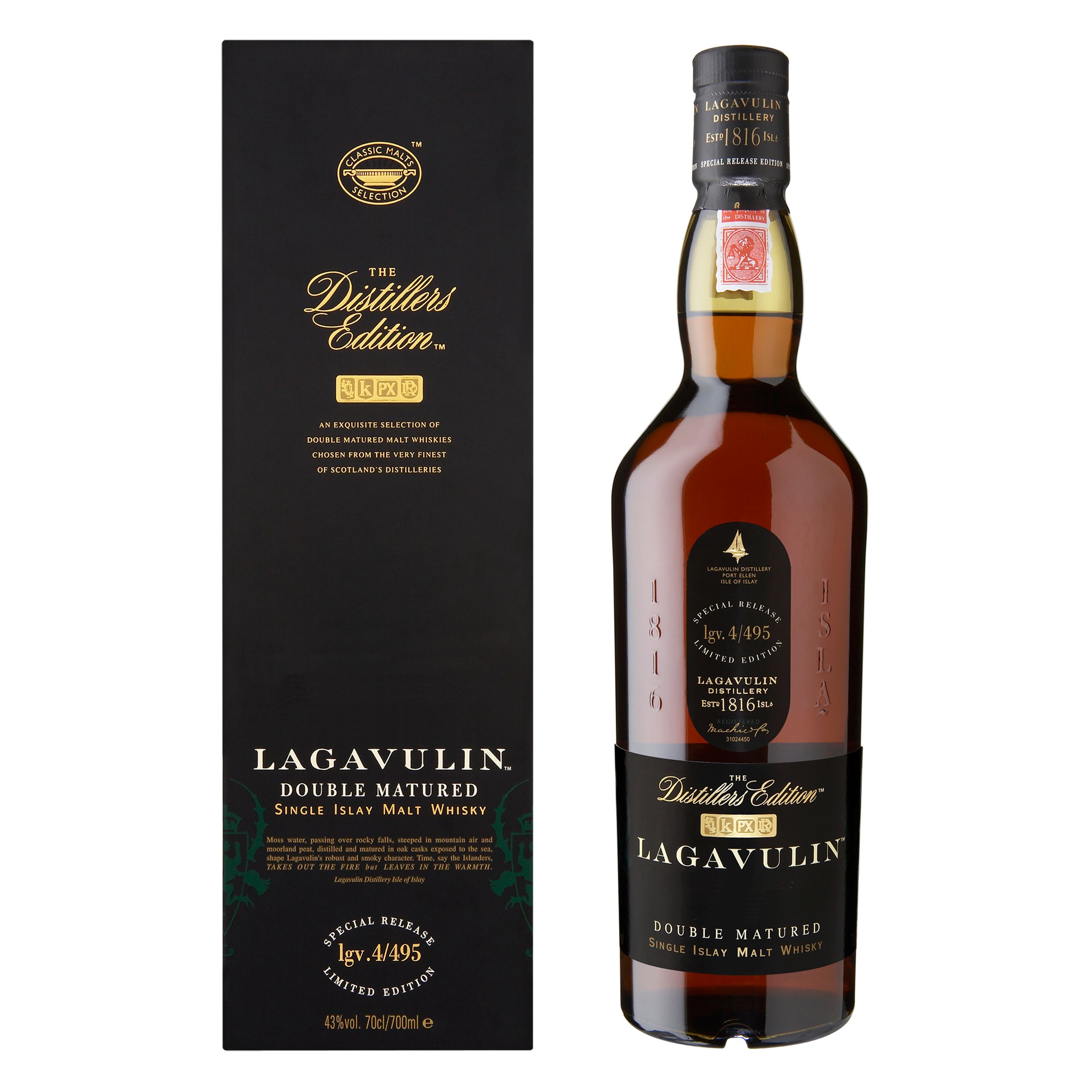 Lagavulin 15YearOld Distillers Edition Islay Malt Whisky Single Bottle Gift