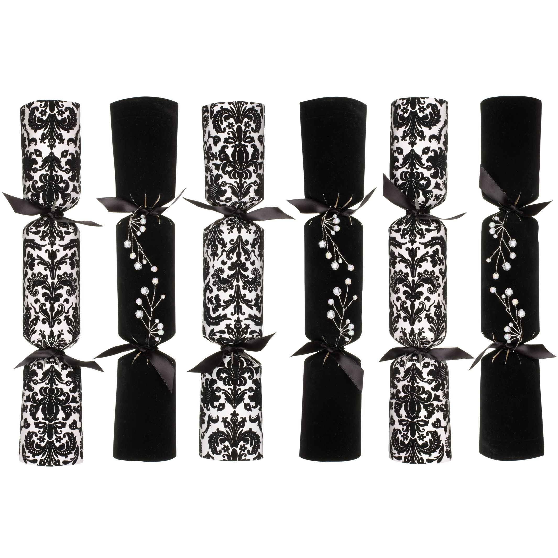 John Lewis Luxury Crackers, Box of 6, Black / White