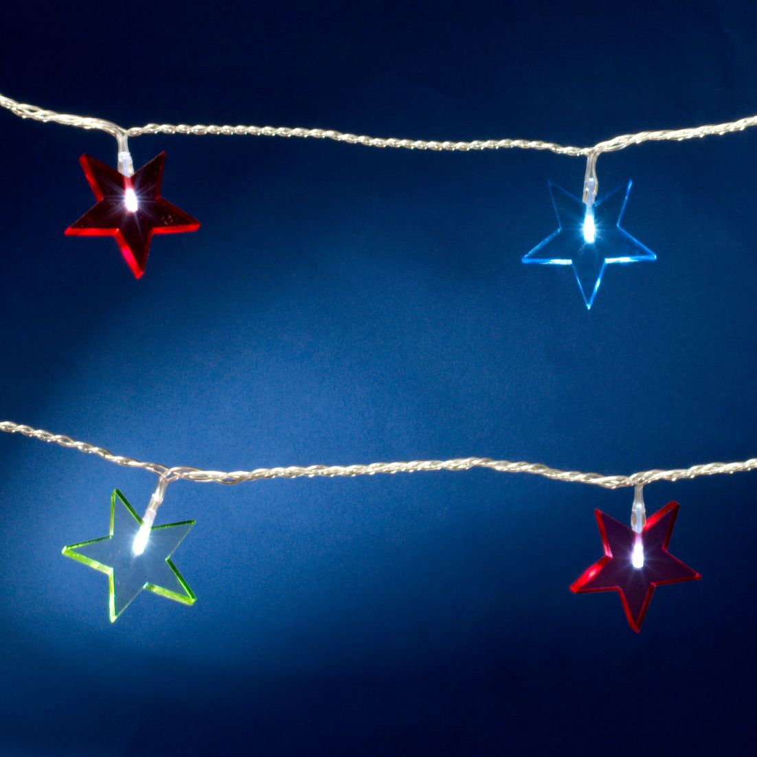 20 LED Multicoloured Star Lights