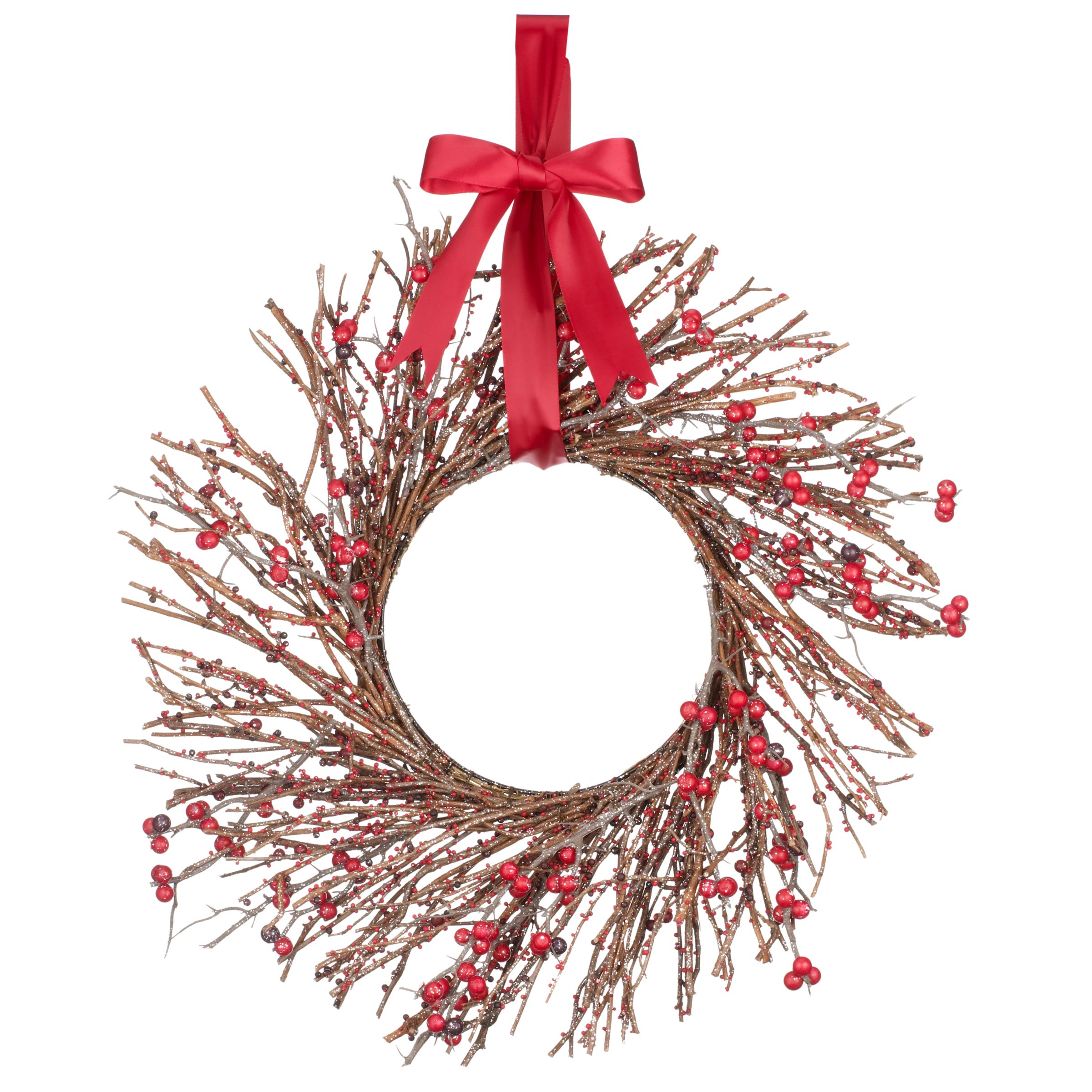John Lewis Berry Twig Wreath, Red