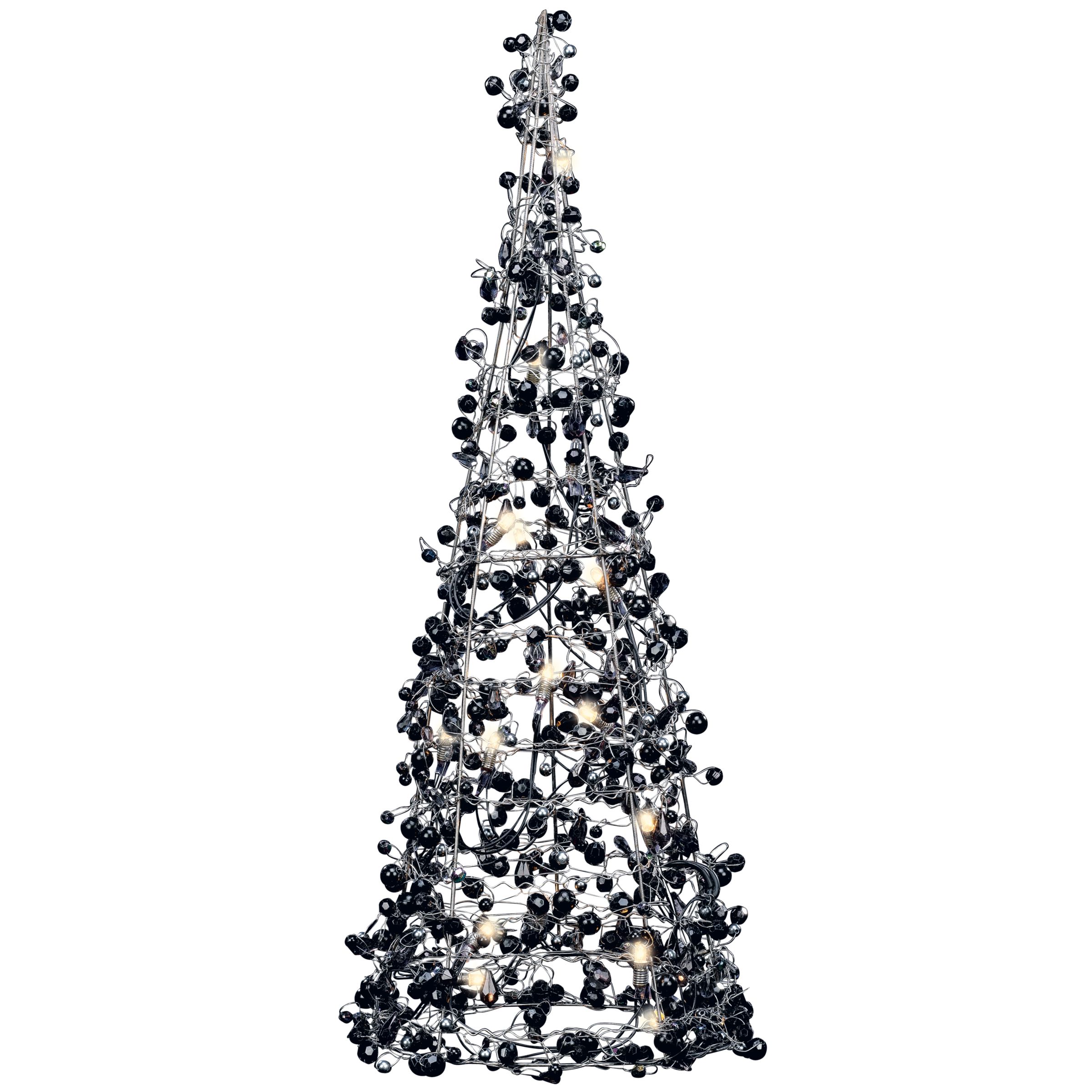 John Lewis Pearl & Diamond Beads Lit Cone, Black