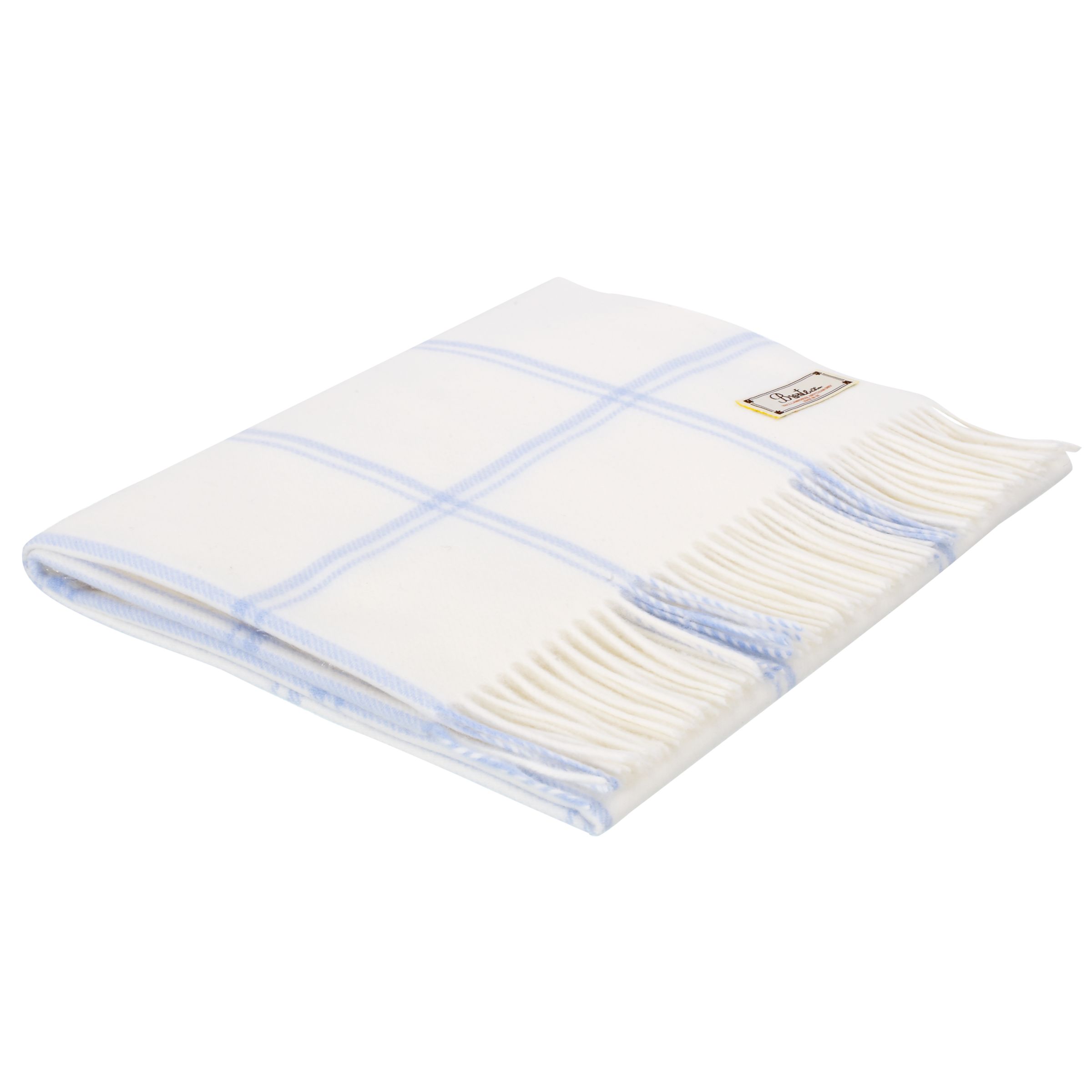 John Lewis Checked Blanket Blue