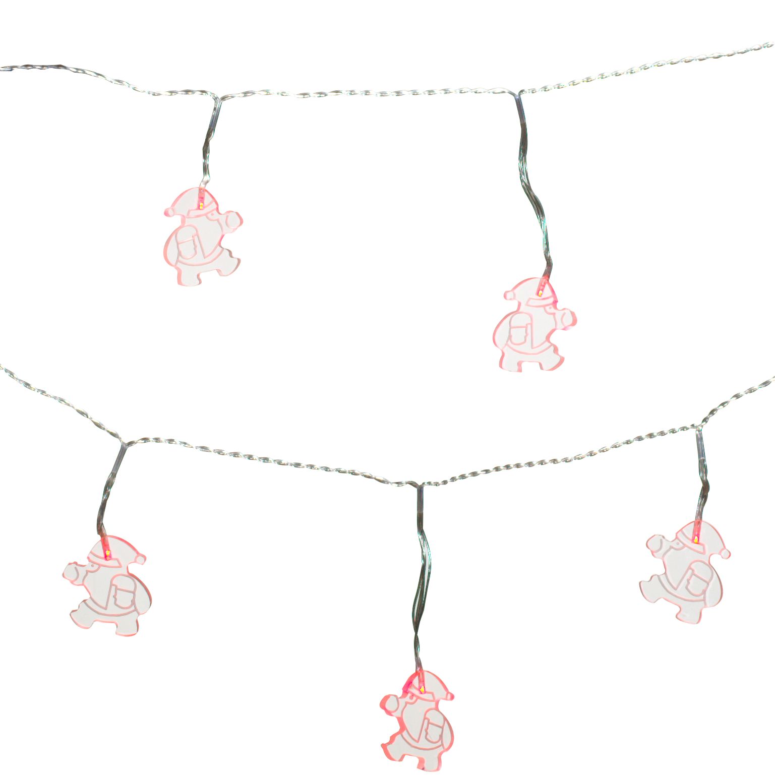 10 LED Battery Powered Santa Christmas Lights