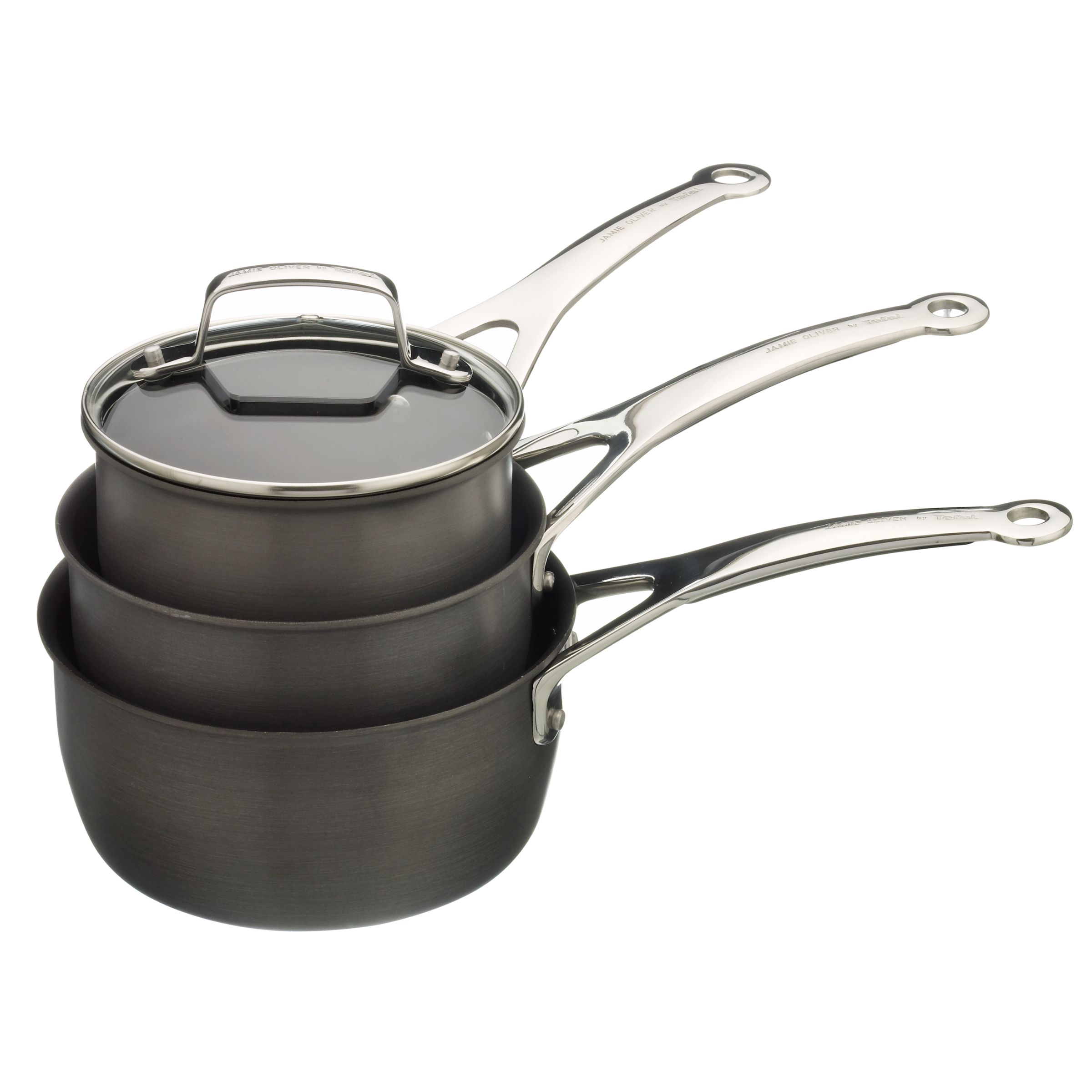 Tefal Jamie Oliver Hard Anodised Pan Set 3 Piece