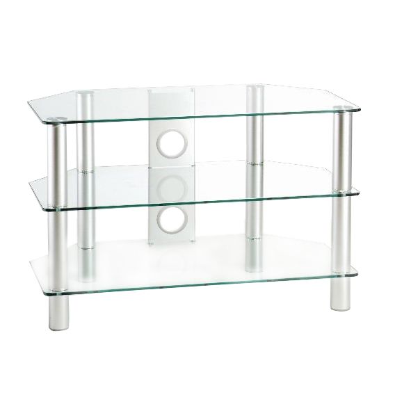 Display your TV in style with the affordable Modus 800. This smart practical stand is designed to accommodate LCD TVs up to 37" (94cm). There are 2 additional clear glass shelves for DVD players and digital boxes. Maximum weight 120kg. Flat packed for self assembly.