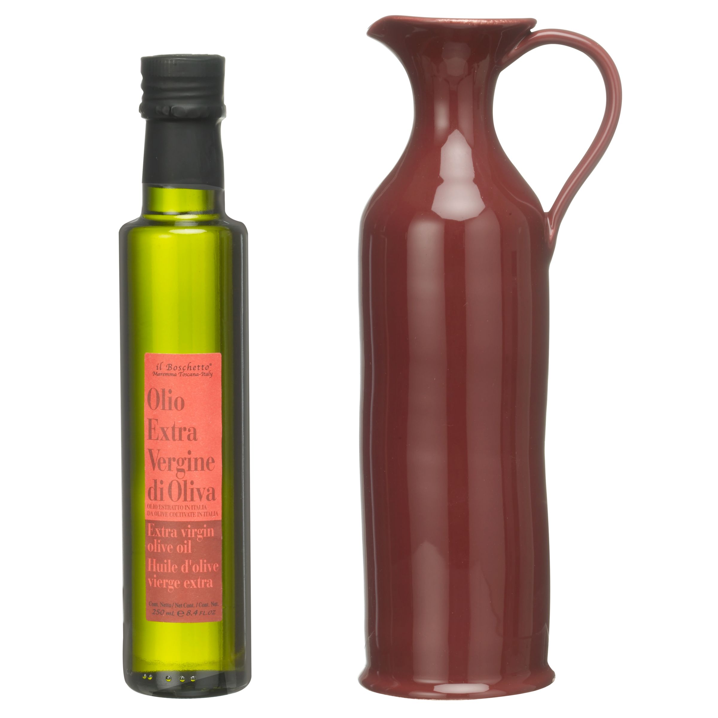 Il Boschetto Ceramic Jug and Extra Virgin Olive Oil Set