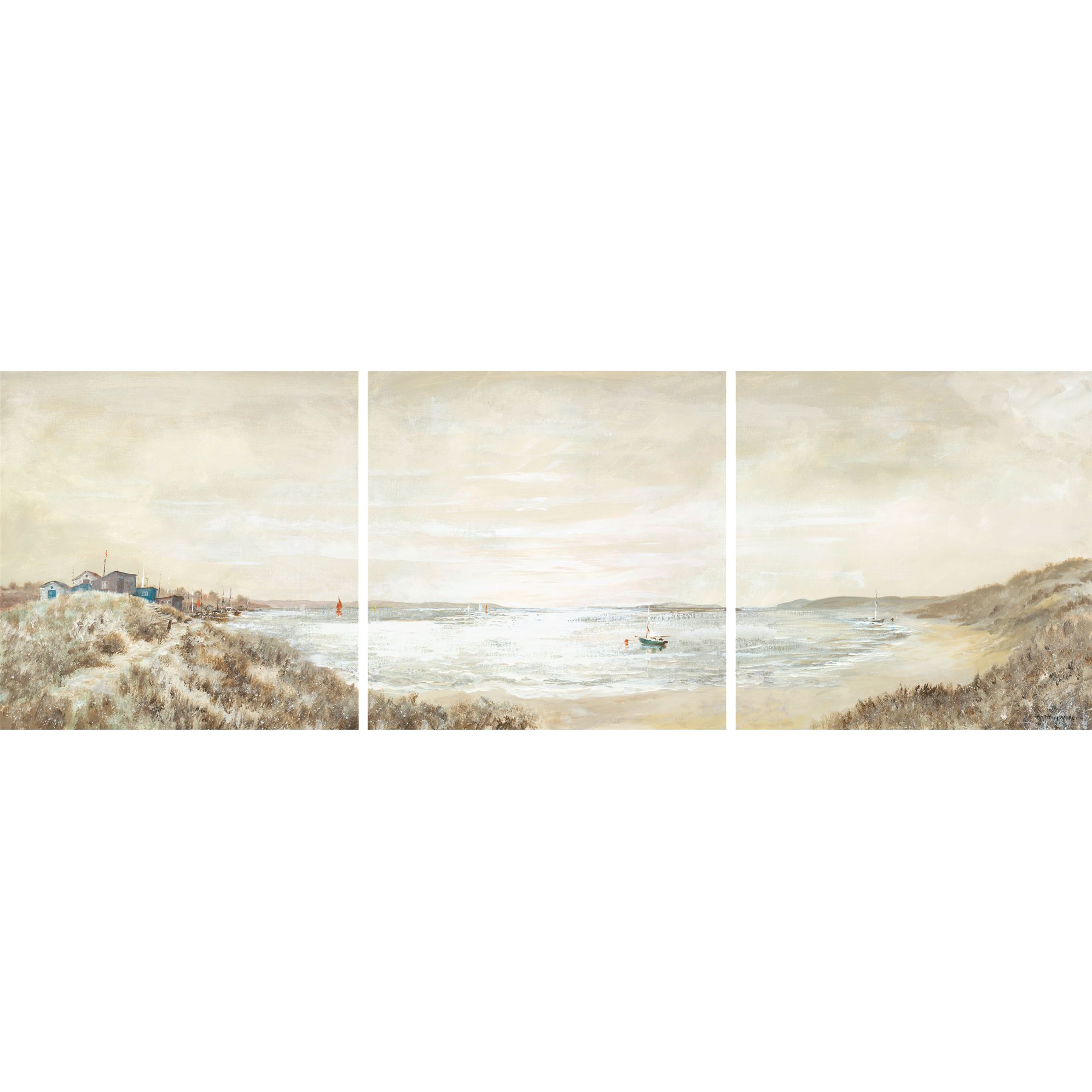 The Boat Sheds Triptych 3x 20x20cm