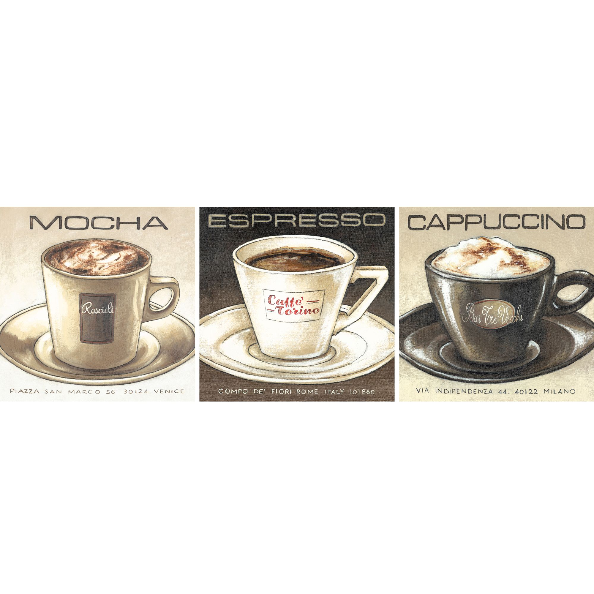 Coffee Triptych 3x 20x20cm