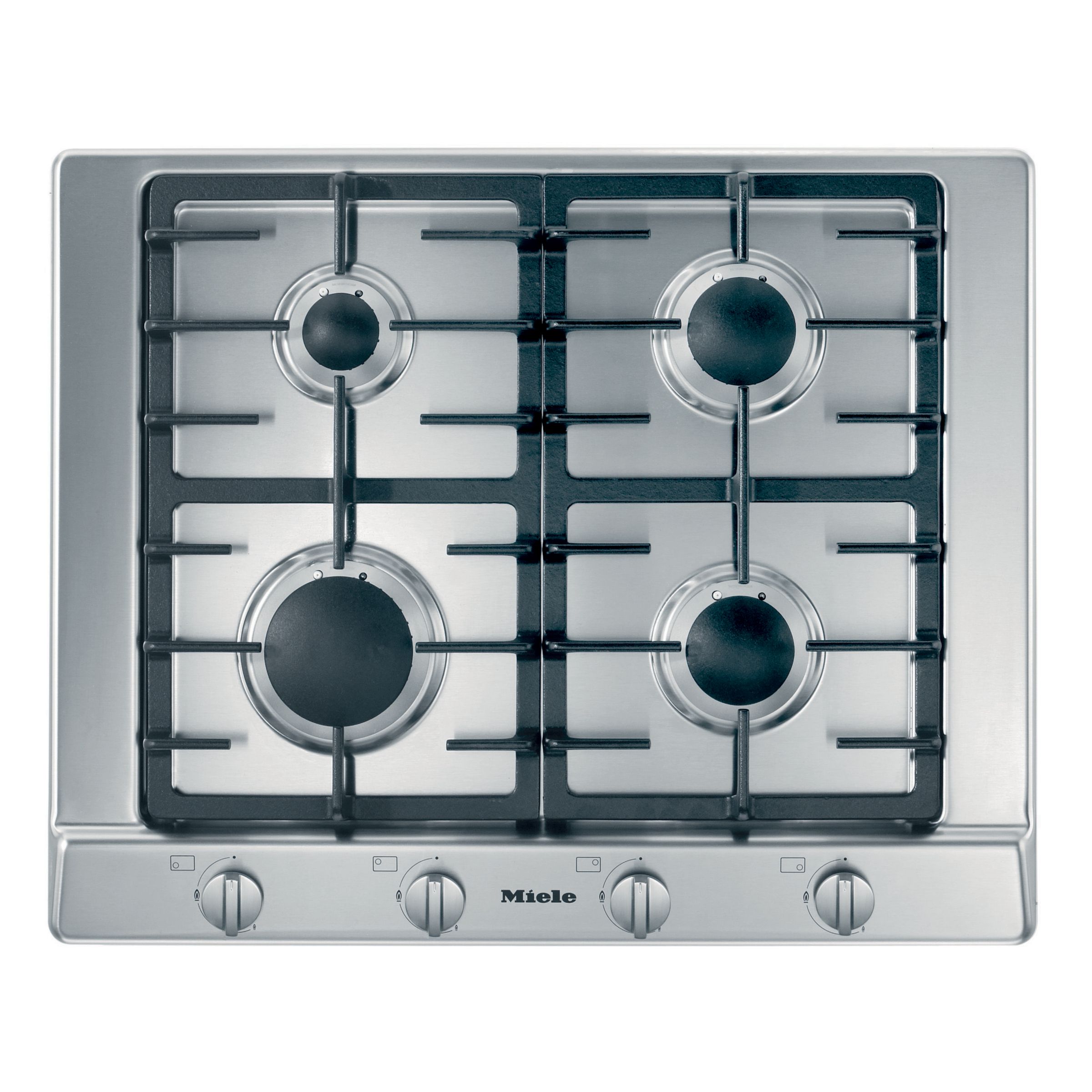 Miele KM2010 Integrated Gas Hob, Stainless Steel at JohnLewis